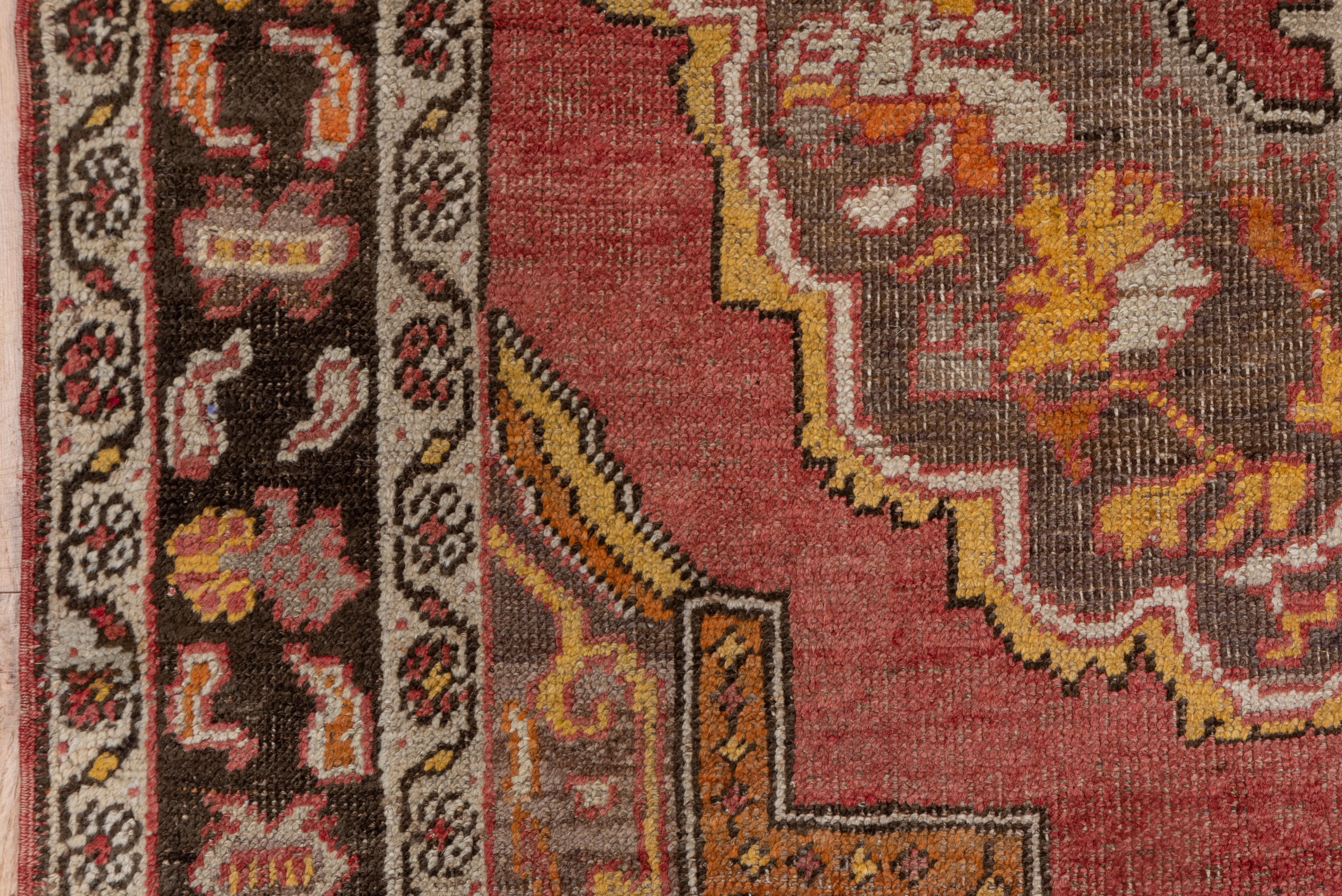 Alfombra Turca Oushak Tribal Campo Rojo, Colores Cálidos Lana en venta