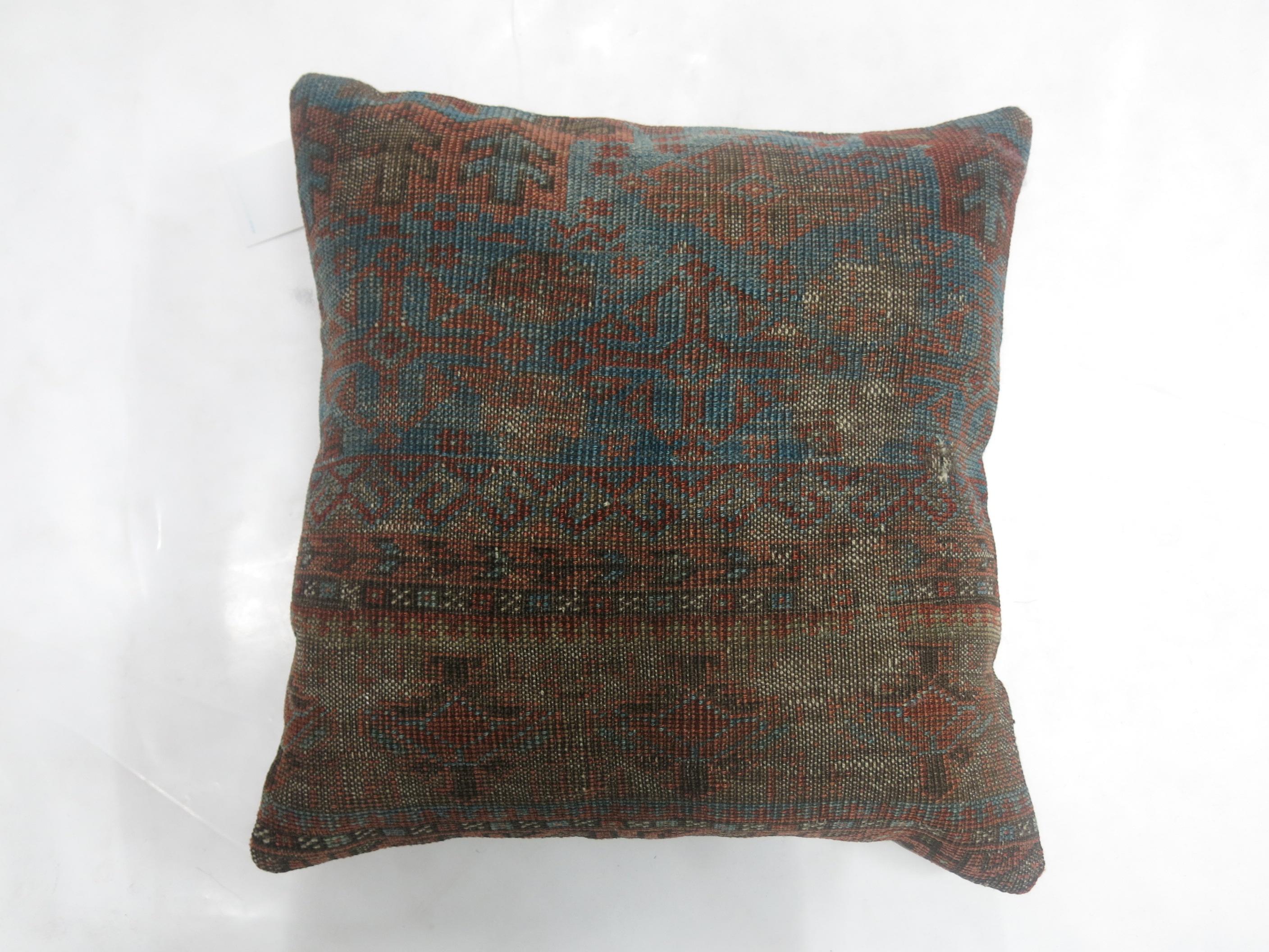 20th Century Tribal Rug Pillow