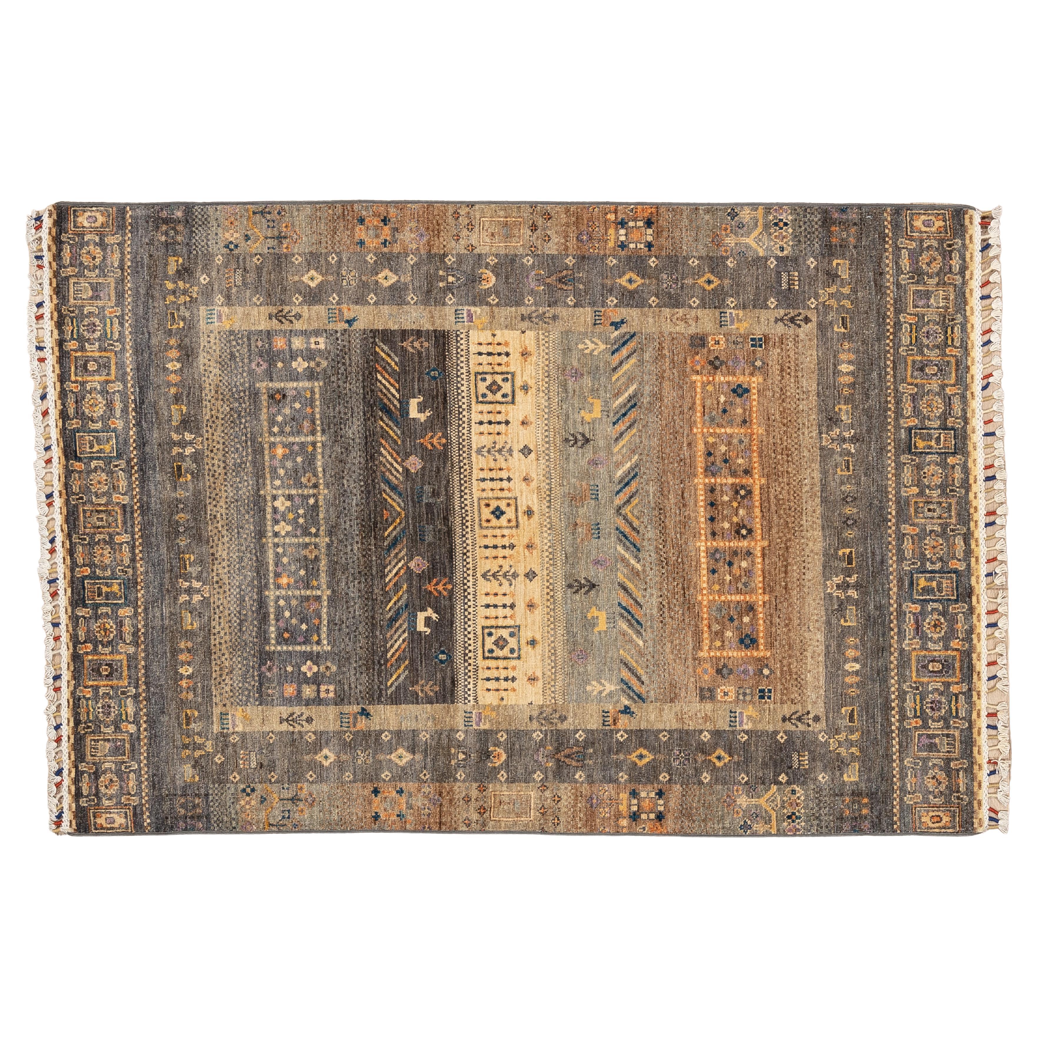 Tribal Rug with Gabbeh Elements