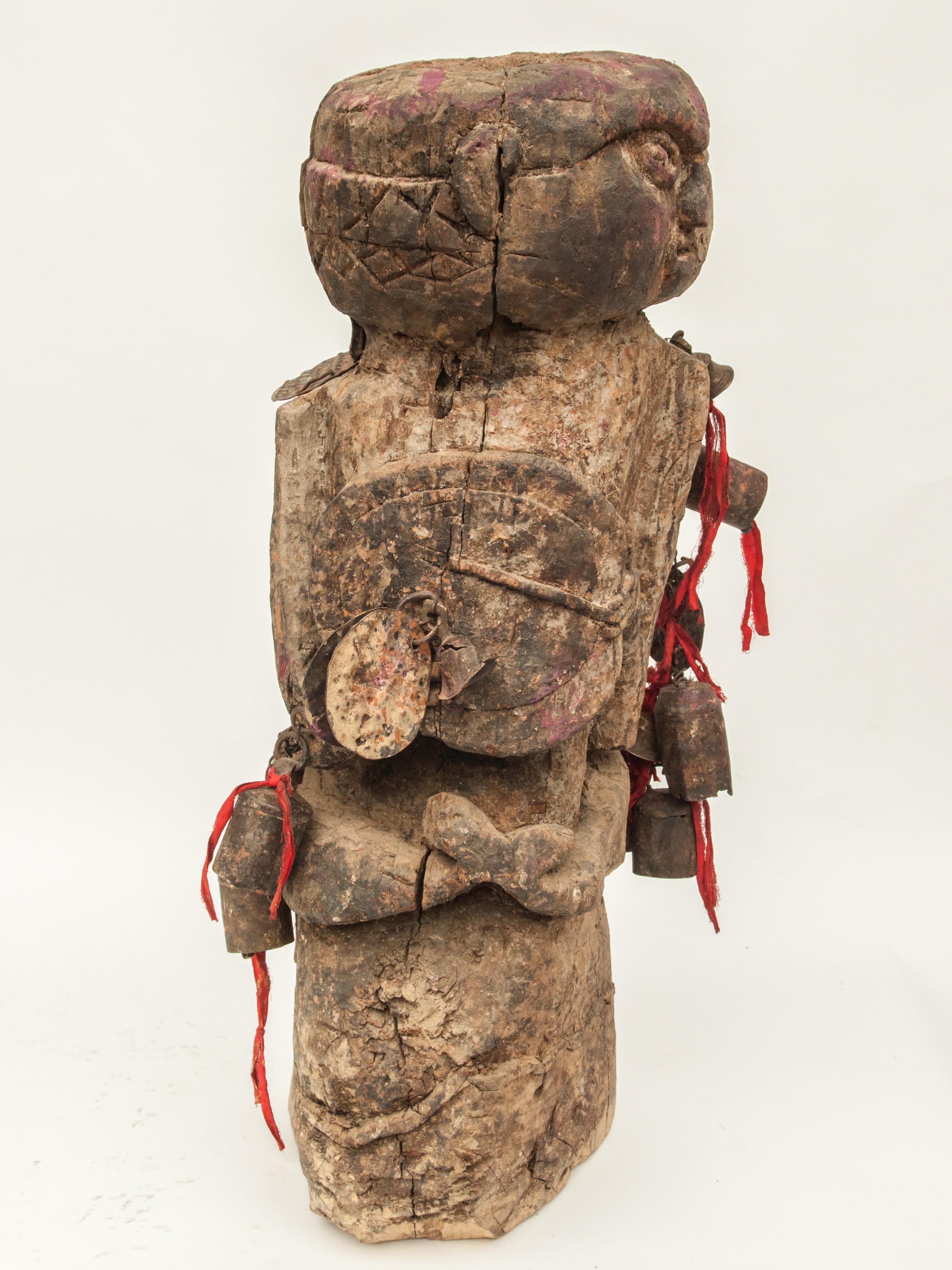 Hand-Carved Tribal Shaman Figure from West Central Nepal, Early to Mid-20th Century