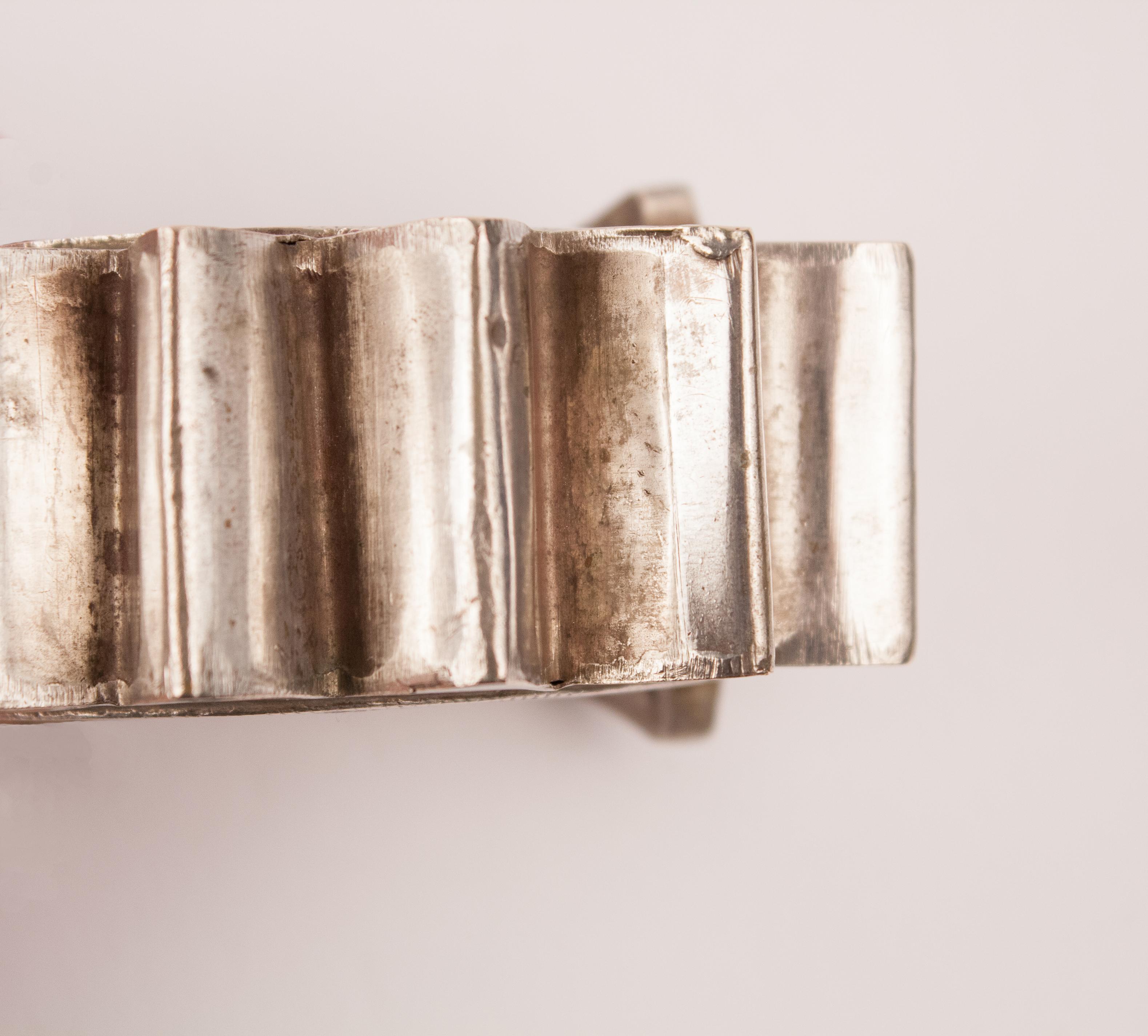 Anglo-Indian Tribal Silver Indian Cuff Bracelet For Sale