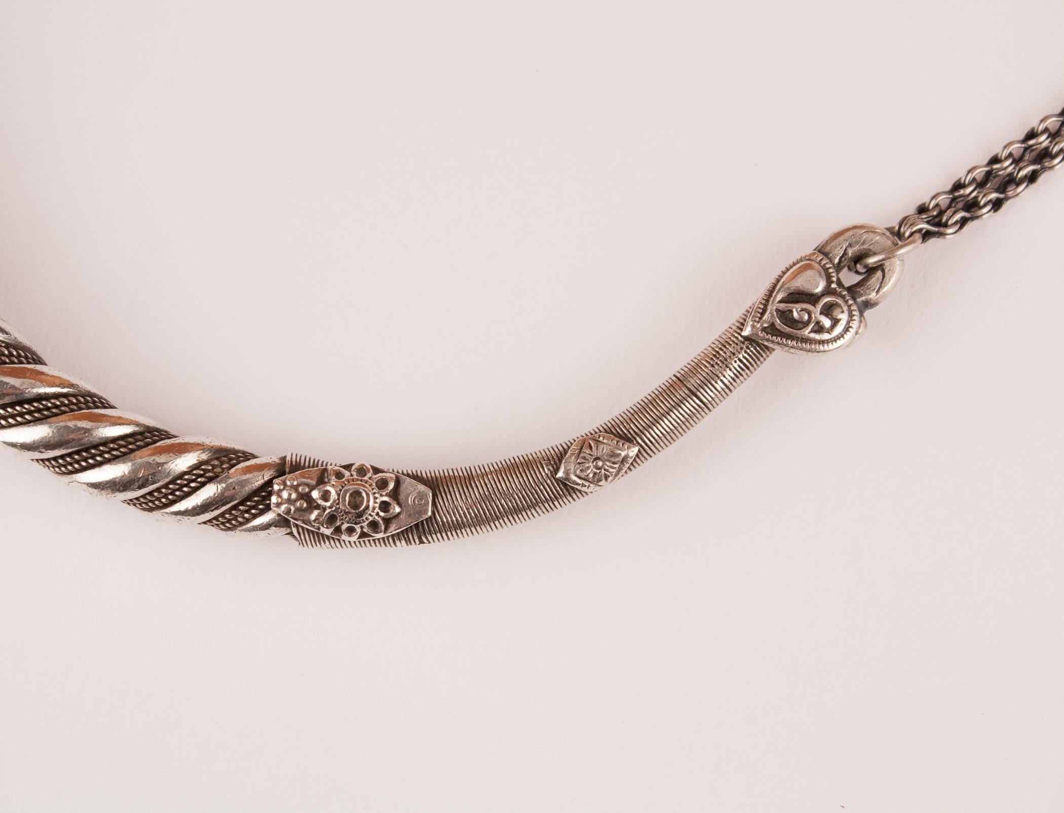 tribal silver necklace india