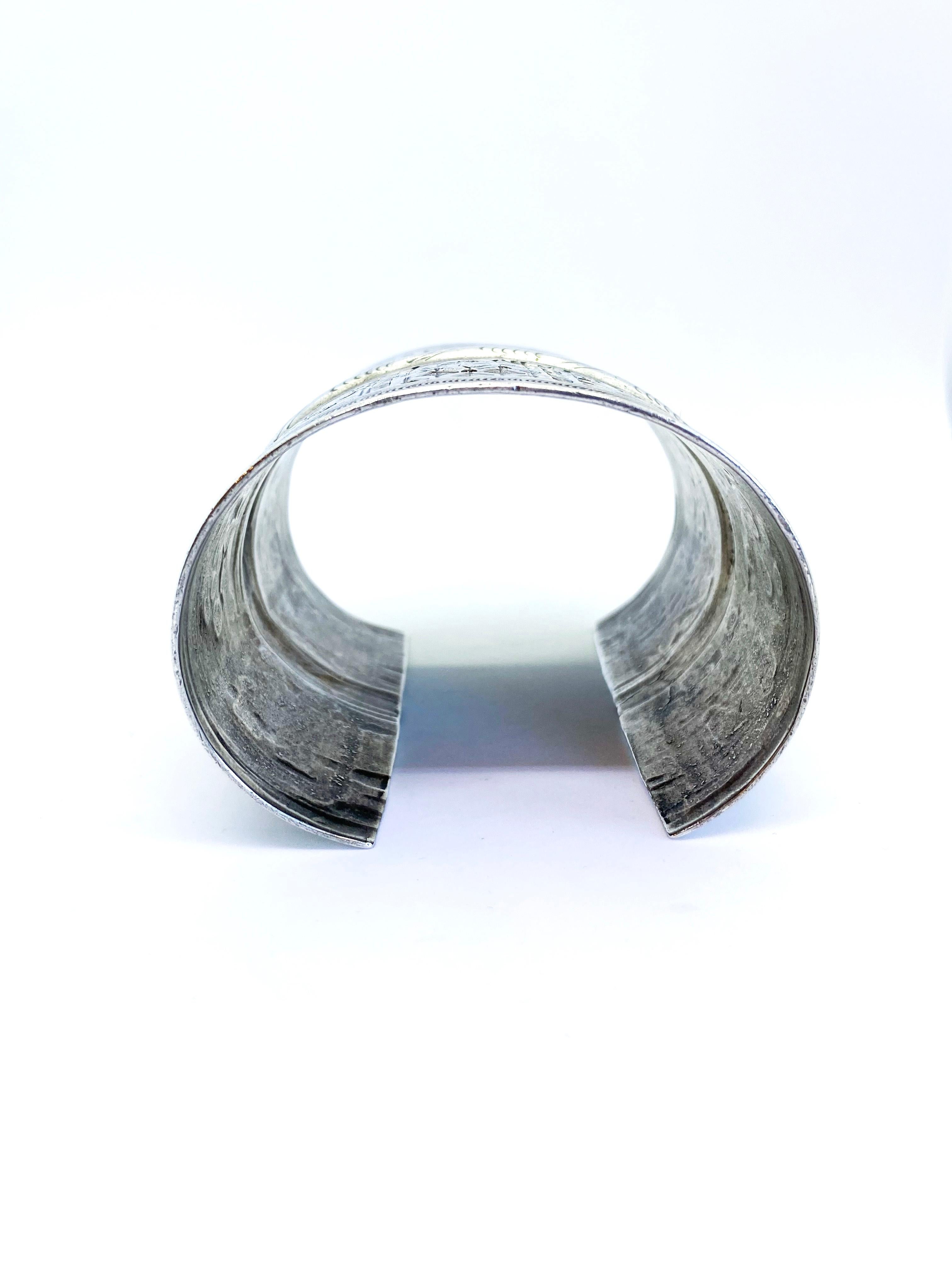 Artisan Tribal Silver Tripoli Libya Cuff Bracelet