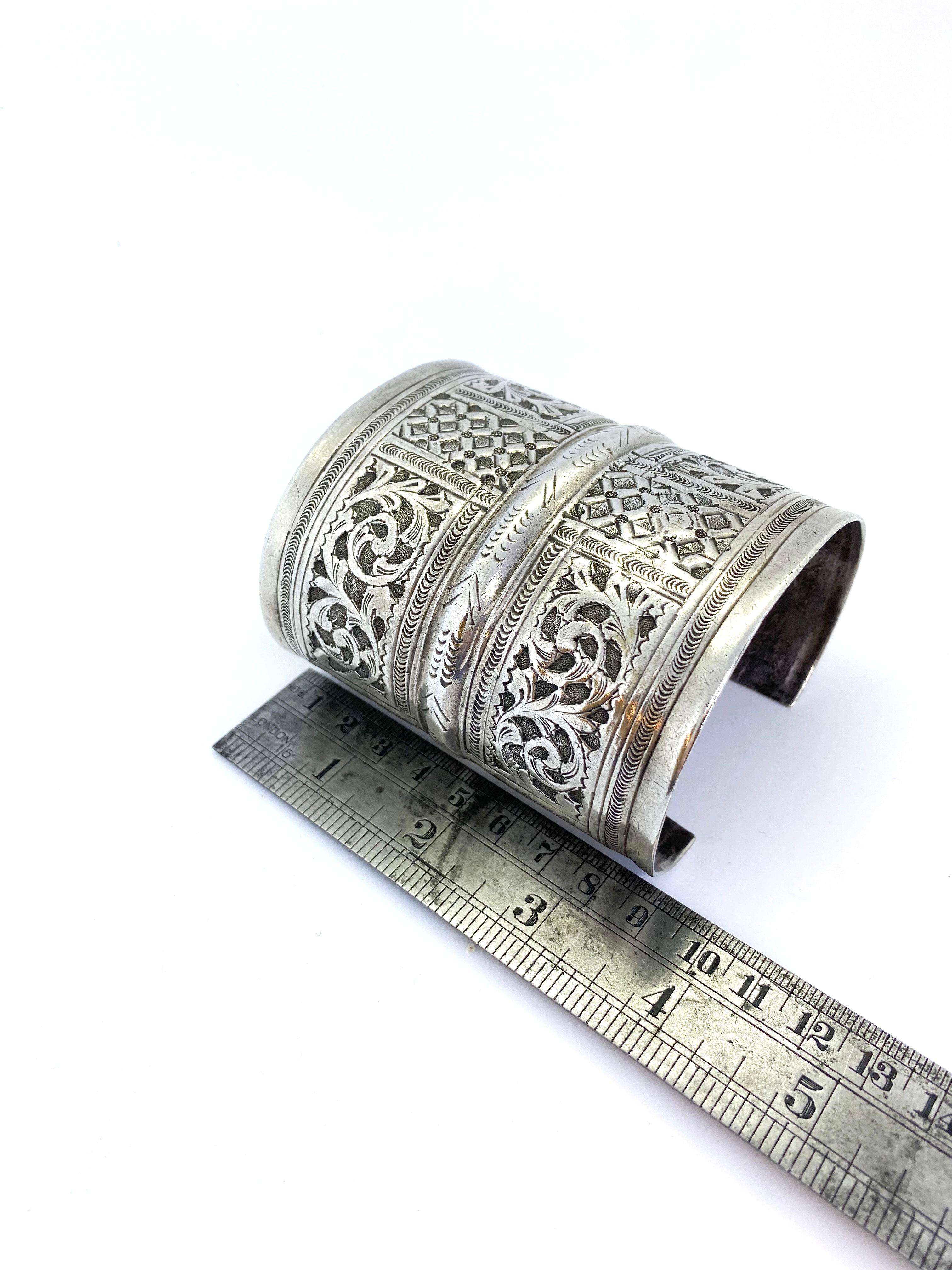 Women's or Men's Tribal Silver Tripoli Libya Cuff Bracelet