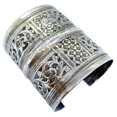 Vintage Tribal Silver Tripoli Libya Cuff Bracelet