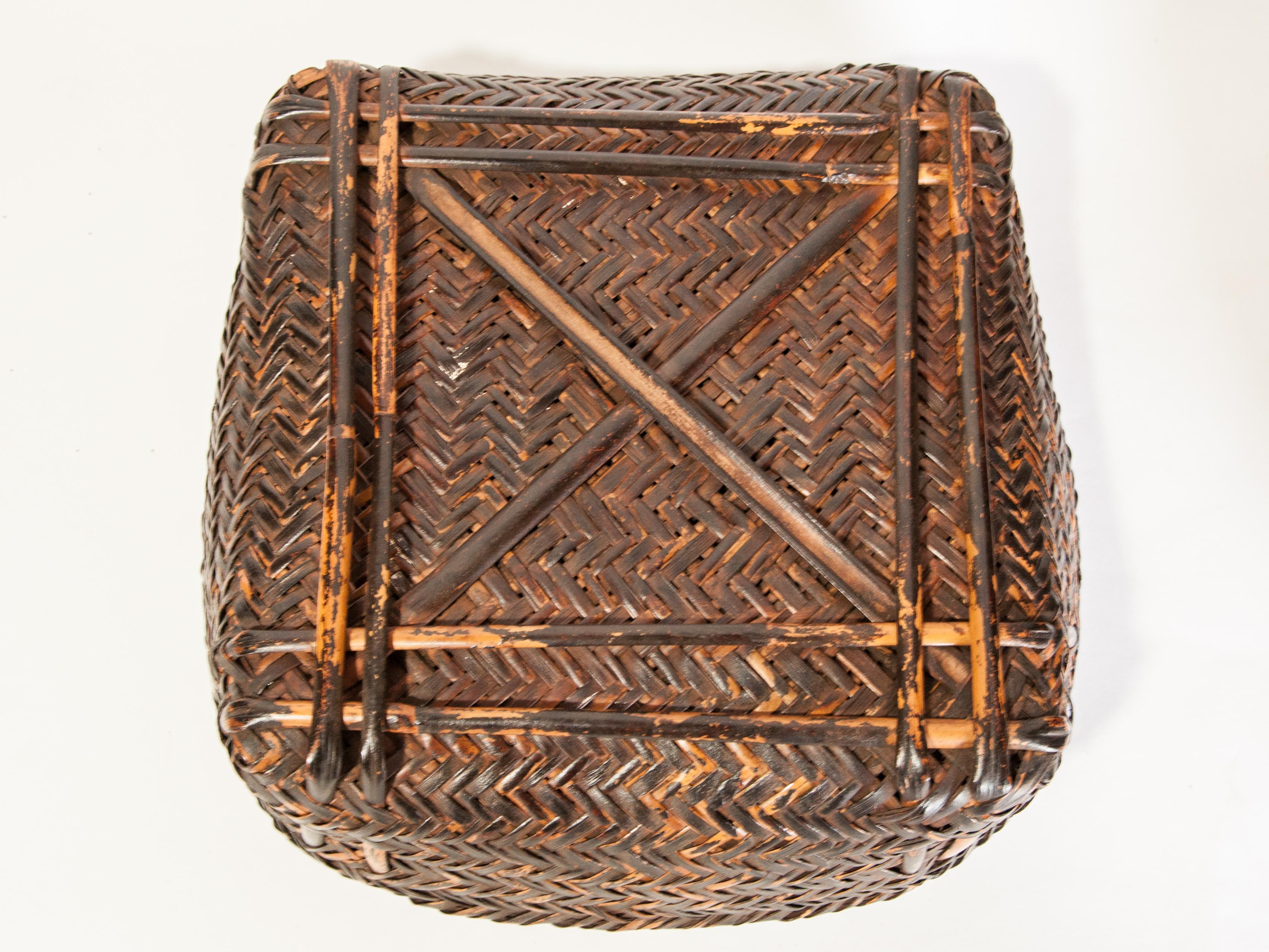 Tribal Storage Basket Box with Lid from the Magar of Nepal, Mid-20th Century 7