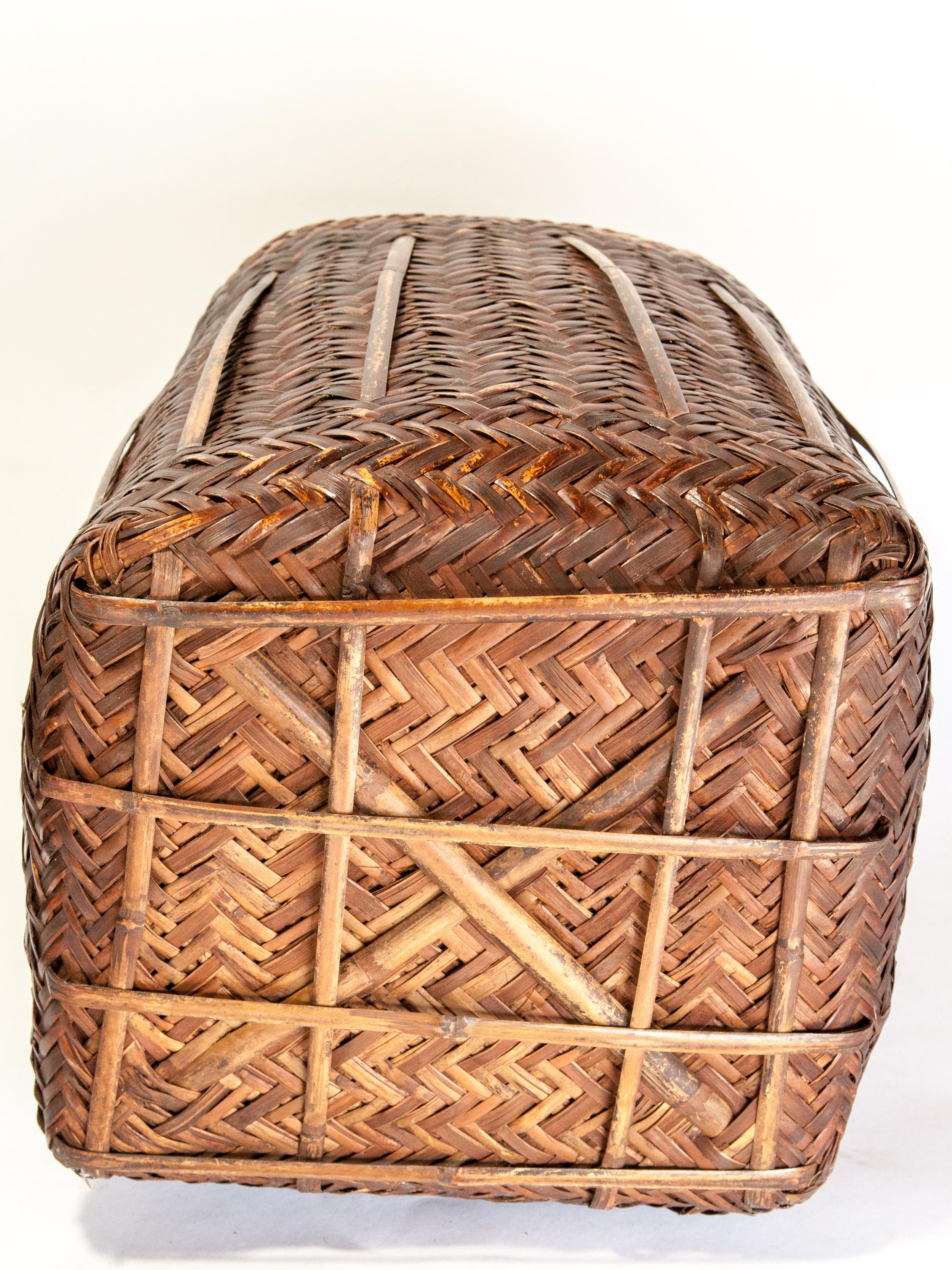 Tribal Storage Basket Box with Lid from the Magar of Nepal, Mid-20th Century 13