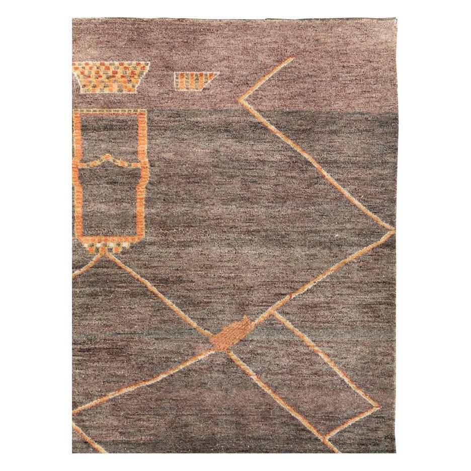 Modern Tribal Style 21st Century Handmade Persian Gabbeh Room Size Carpet For Sale