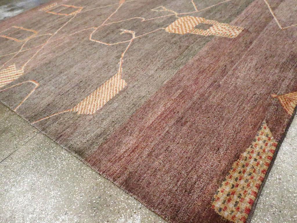 Tribal Style 21st Century Handmade Persian Gabbeh Room Size Carpet For Sale 1