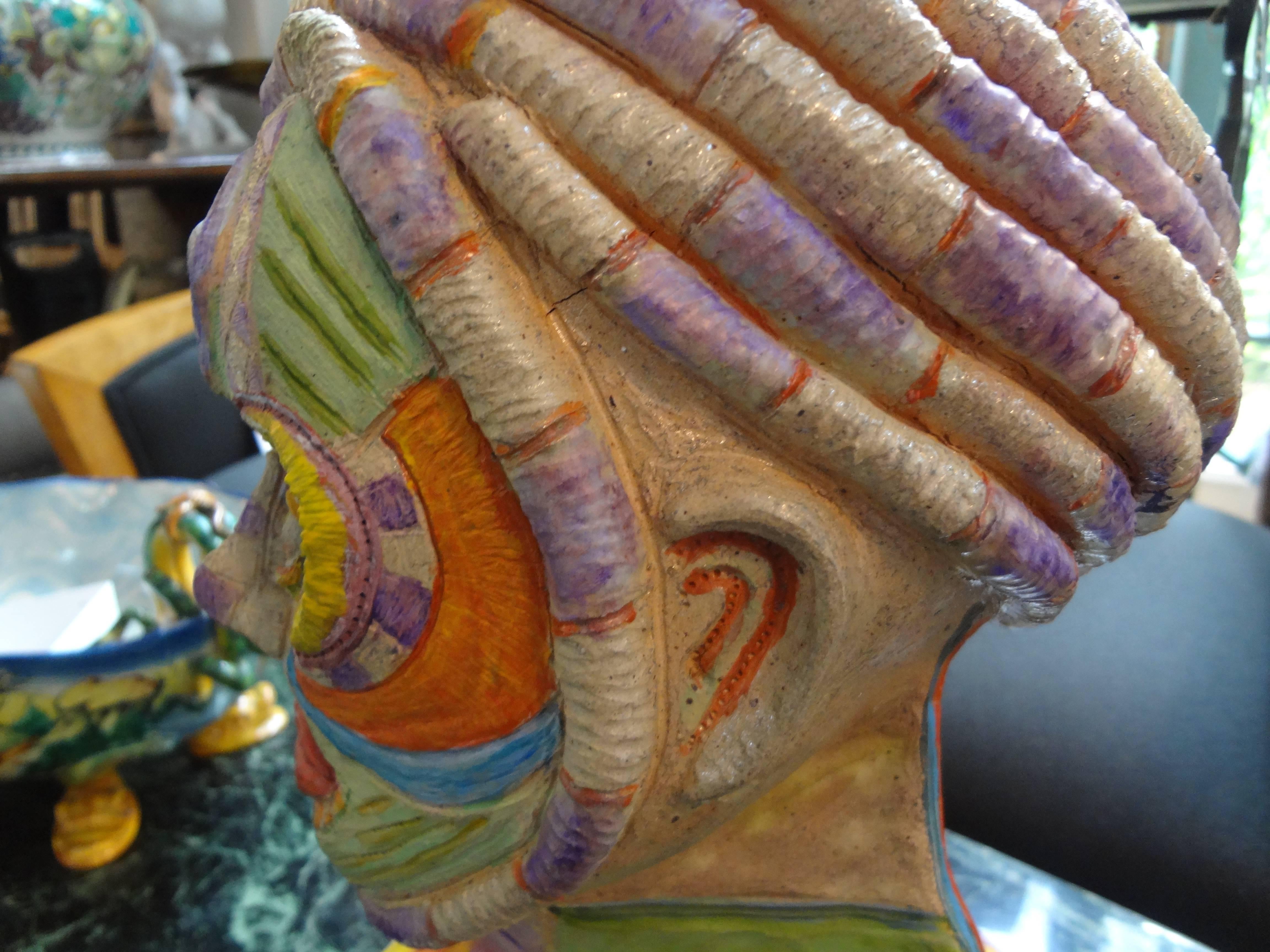 Tribal Style Clay Bust Sculpture  For Sale 3