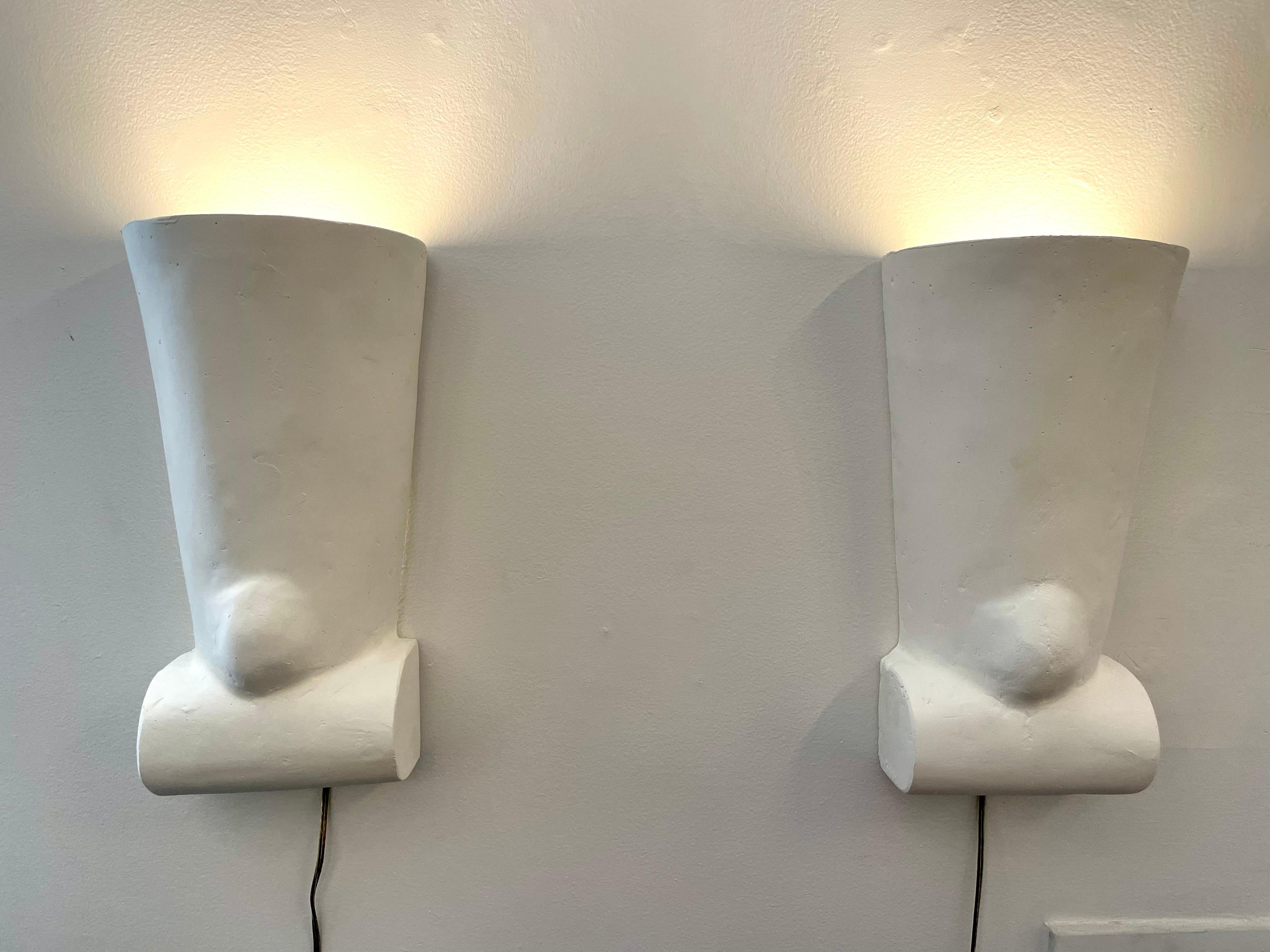 Plaster Wall Lights/ Sconces, Pair For Sale 2