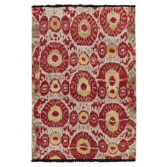 Rug & Kilim's Tribal Style rug in Red, Yellow, Green, White Ikats Pattern