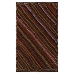 Tribal Style Retro Cecim Kilim in Multicolor Stripe Patterns by Rug & Kilim