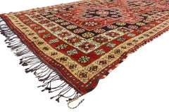 Vintage Rabat Moroccan Area Rug with Traditional Village Style