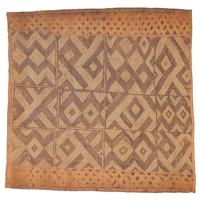 Kuba Raffia Pattern Mid-20th Century Cut-Pile Raffia Panel, Shoowa People, Kuba, D.R. Congo ...