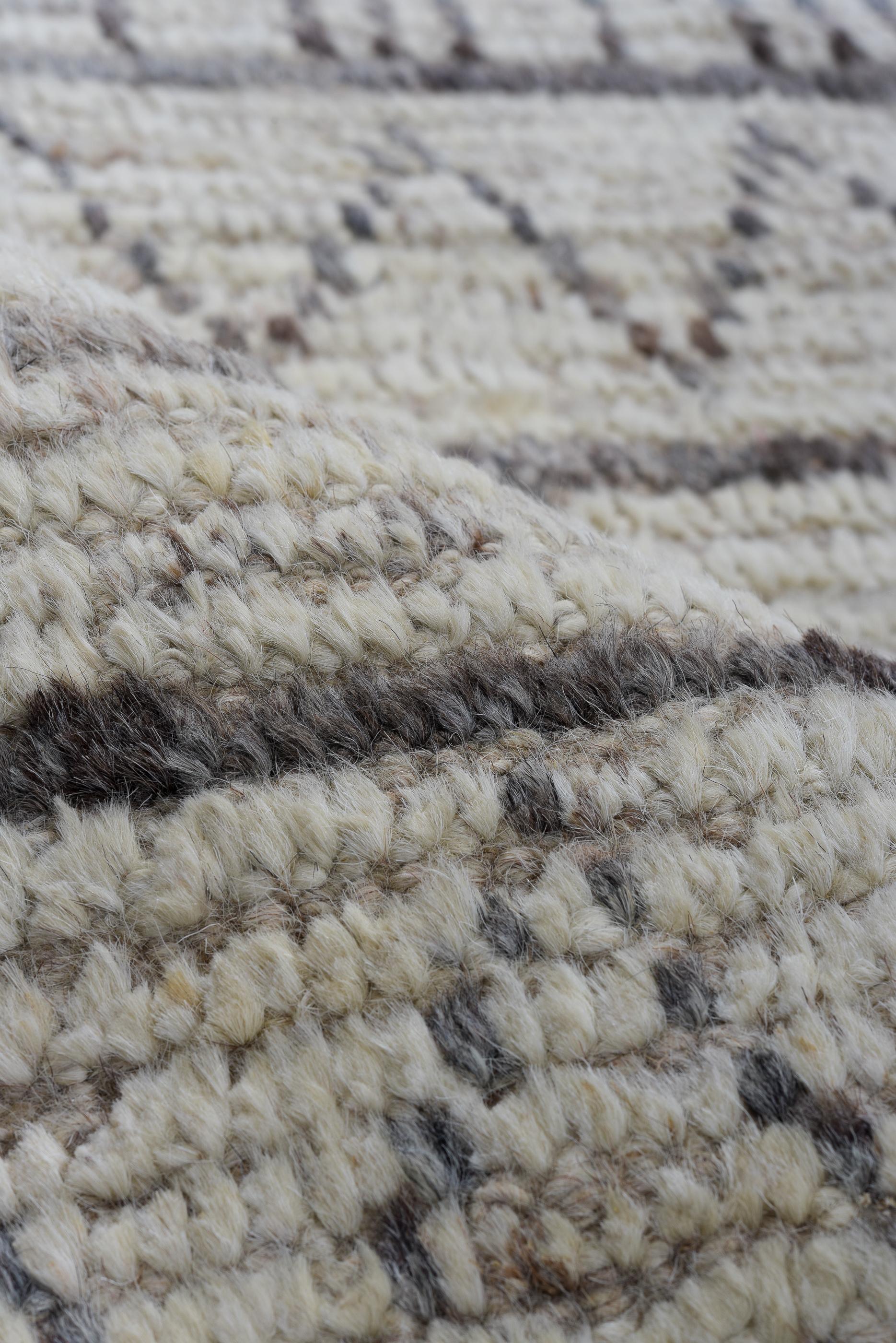 Wool Tribal Tulu in Geometric Grey For Sale