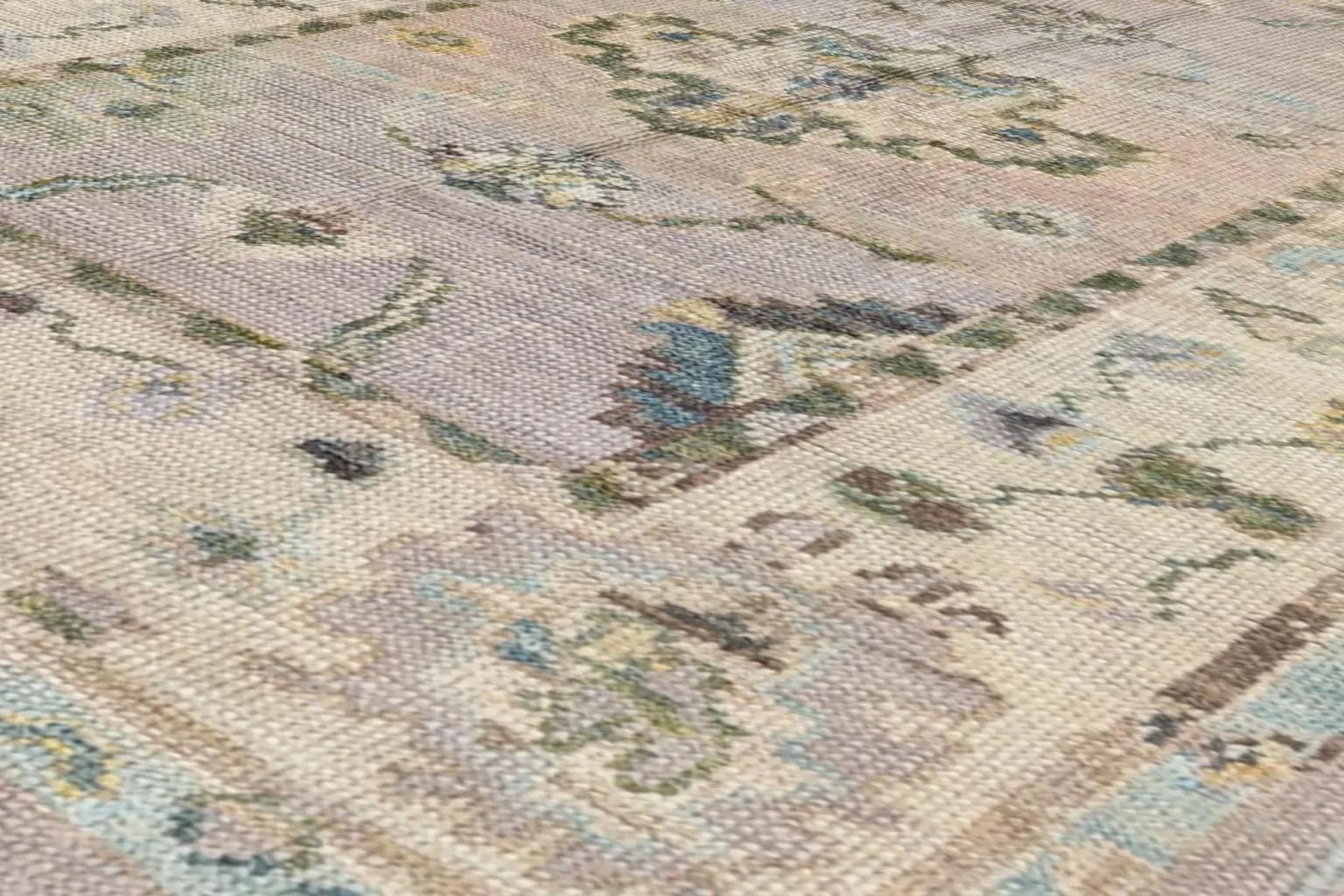 Laine Tapis tribal de Turquie - Oushak Style - Lavender Ivory en vente