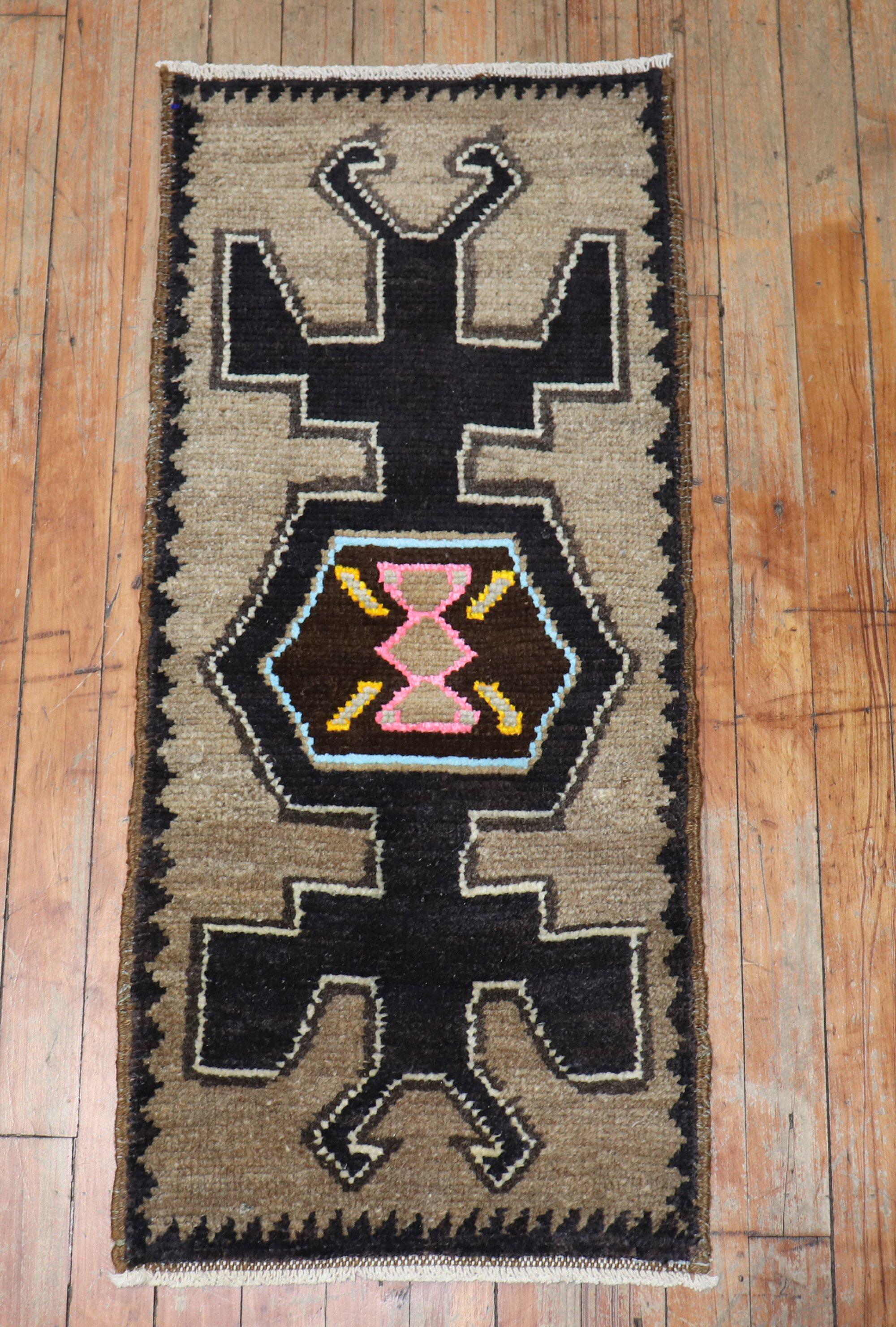 Mid 20th century Tribal Turkish rug

Measures: 1'4'' x 3'.

 

 