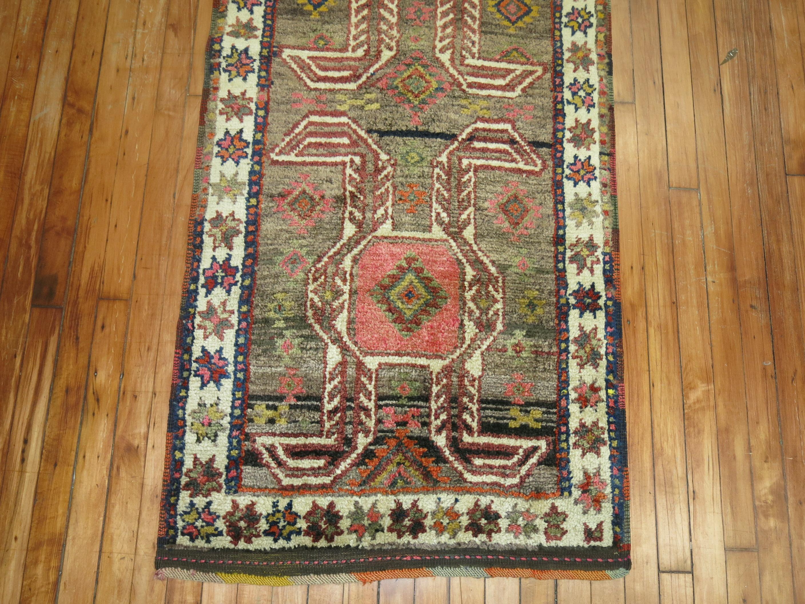 Mid-20th Century Tribal Turkish Anatolian Runner For Sale