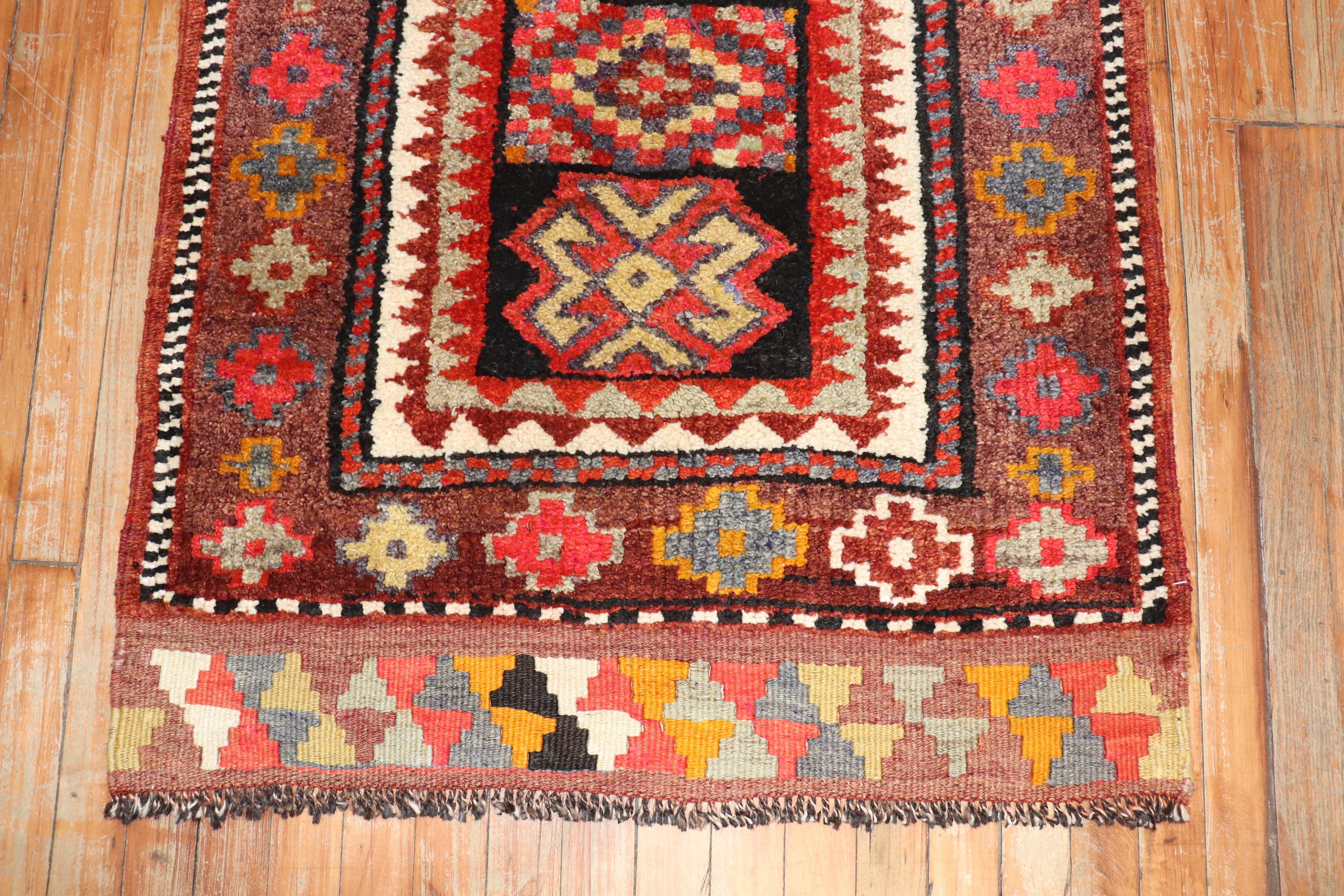 Tribal Turkish Runner In Good Condition For Sale In New York, NY