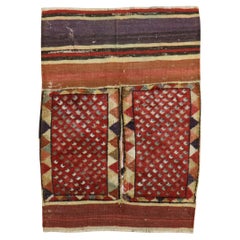 Antique Tribal Turkish Textile Bagface Rug