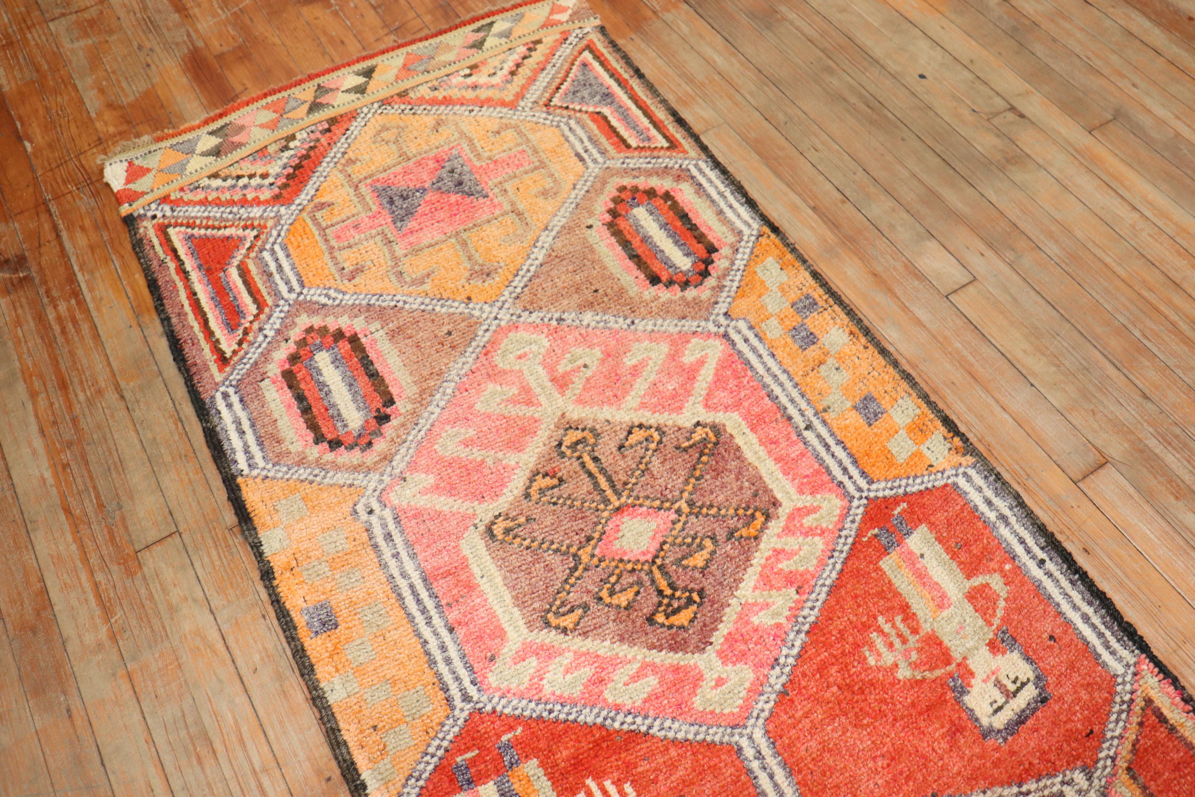 20th Century Tribal Turkish Vintage Runner For Sale