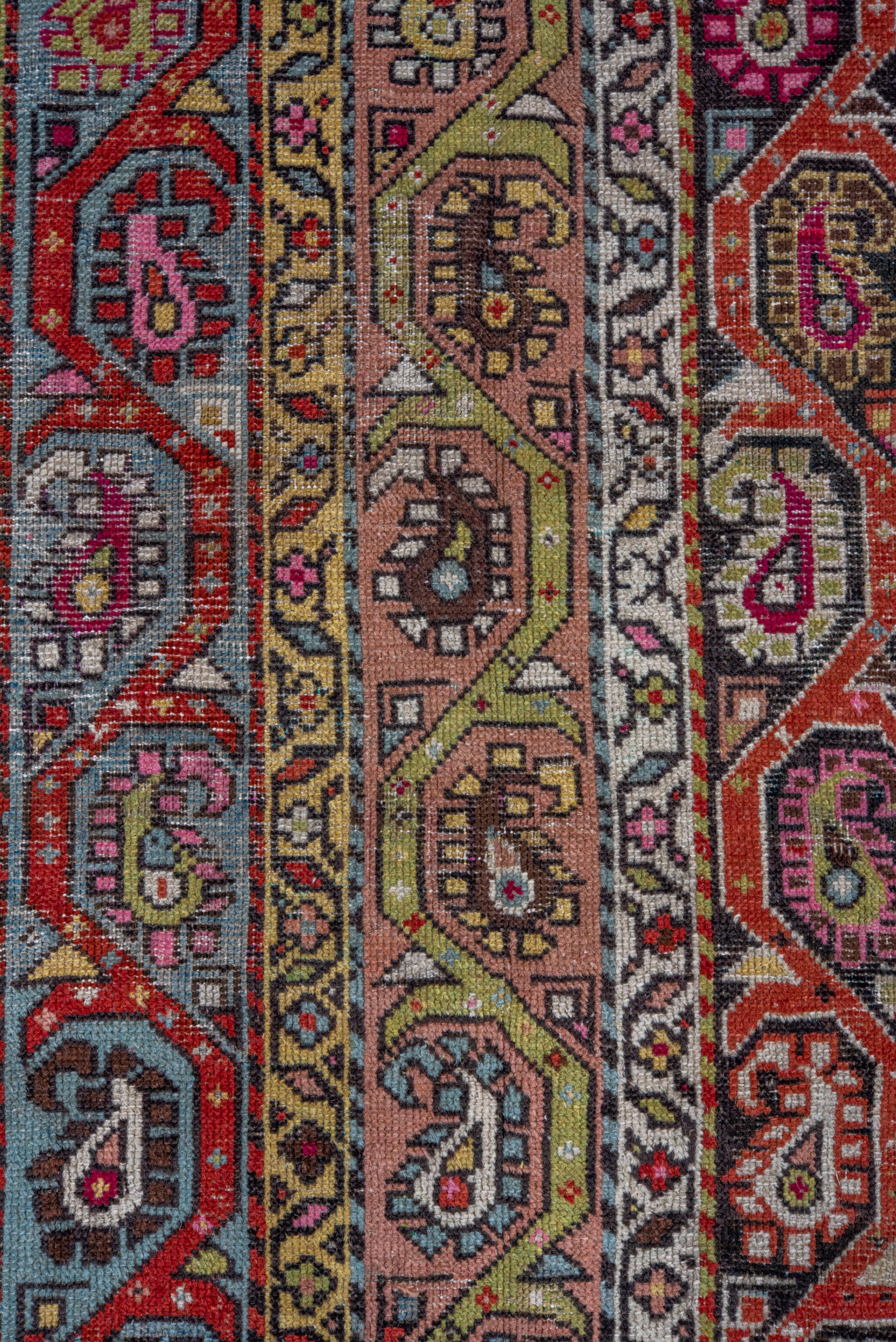 Tribal Village Persian Rug Mid 20th Century Cira 1930 in Multicolor For Sale 2