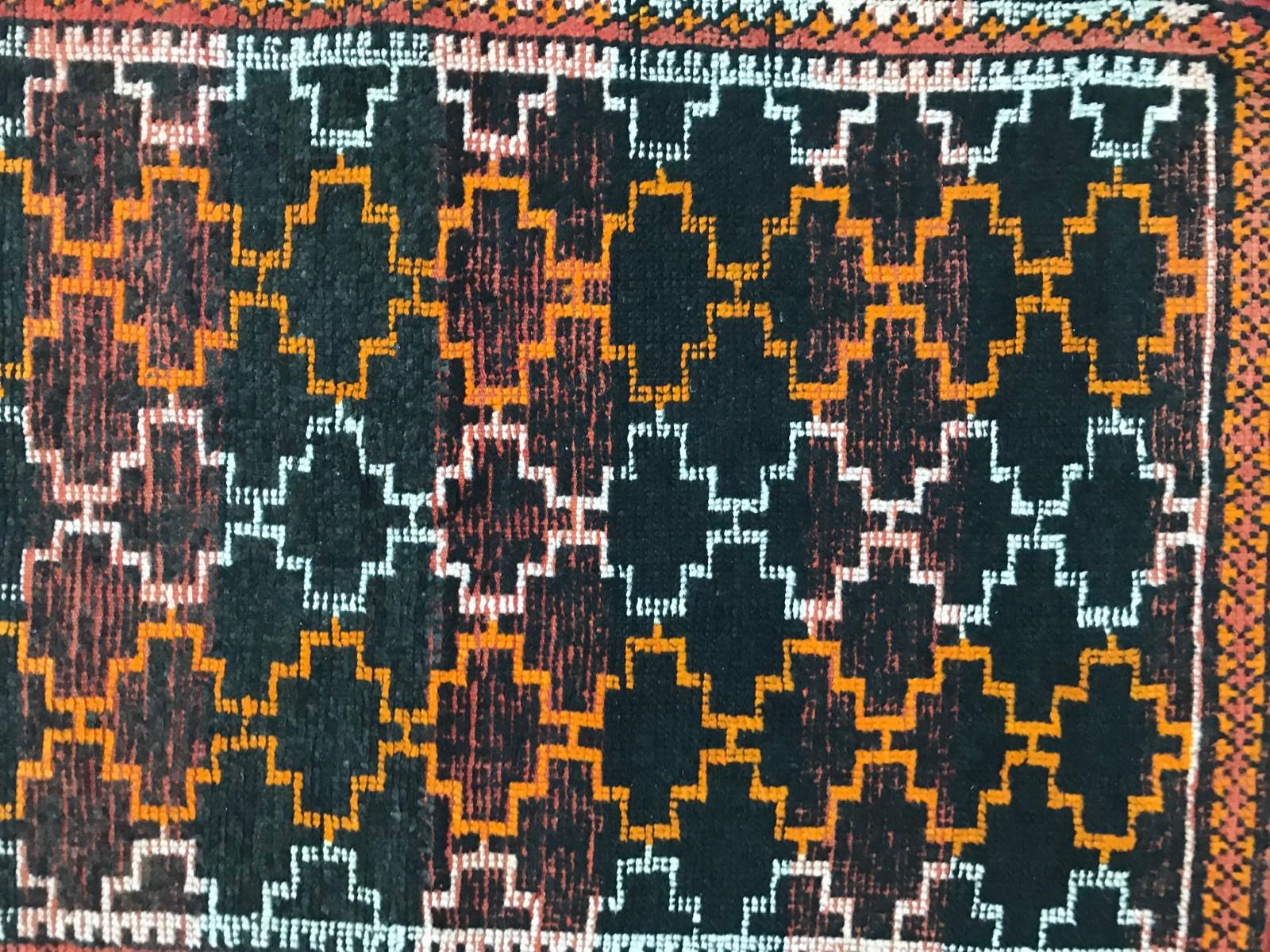 Nice little tribal rug from Morocco Berbere, wool velvet on wool foundation.