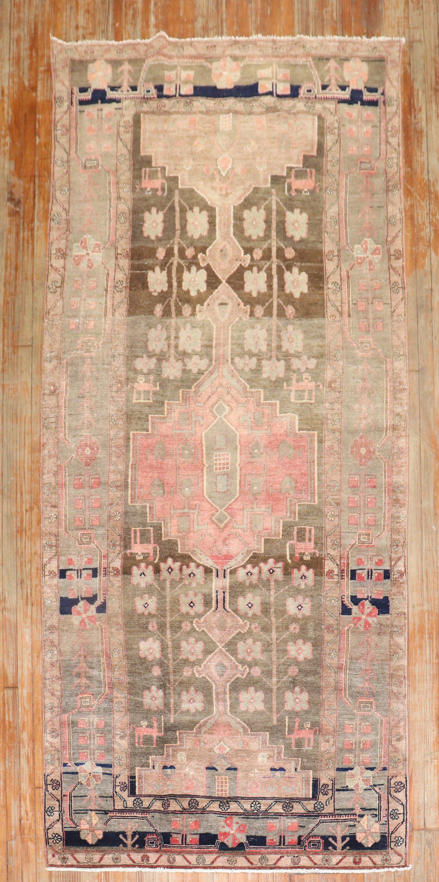 Quirky Gallery size Vintage Tribal persian gallery Runner.

Measures: 4'8'' x 10'5''