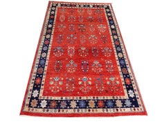 Tribal vintage rug with trees of life 7 x 4 ft hand knotted