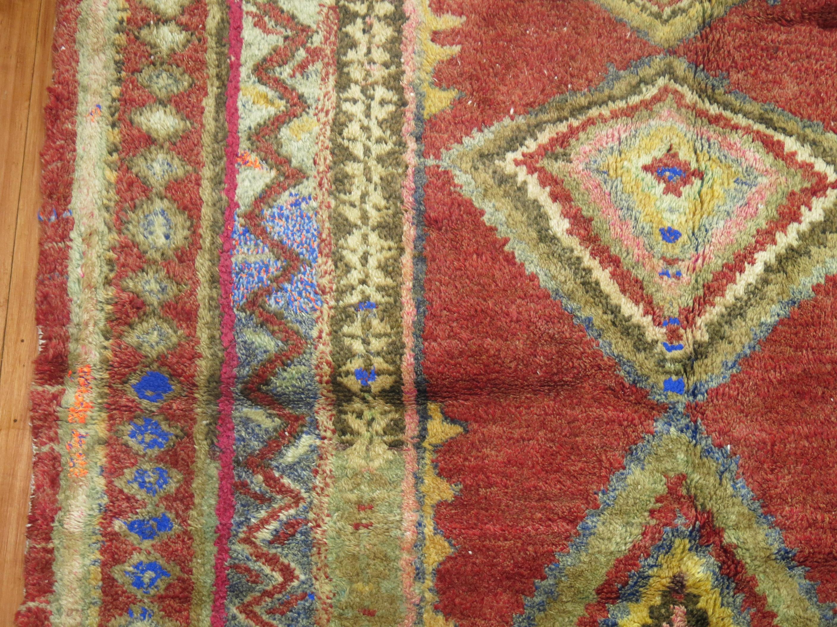 Wool Zabihi Collection Accent Size Vintage Turkish Rug  For Sale