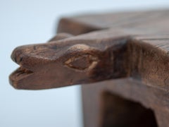 Tribal Wood Stool Lizard Motif, Fulani of Niger, Mid-Late 20th Century