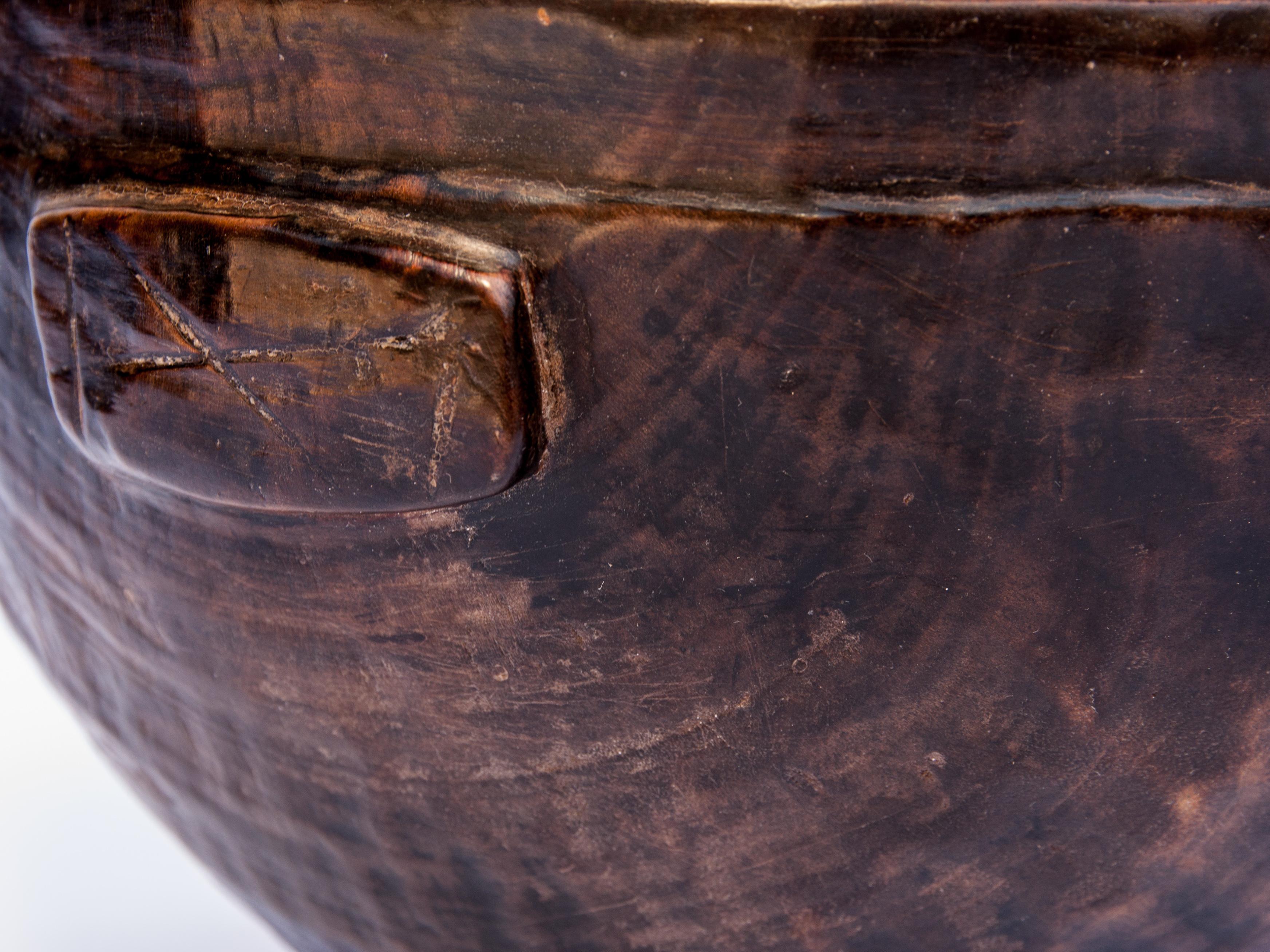 Tribal Wooden Bowl, Hand Hewn, from Niger, Mid-20th Century 9