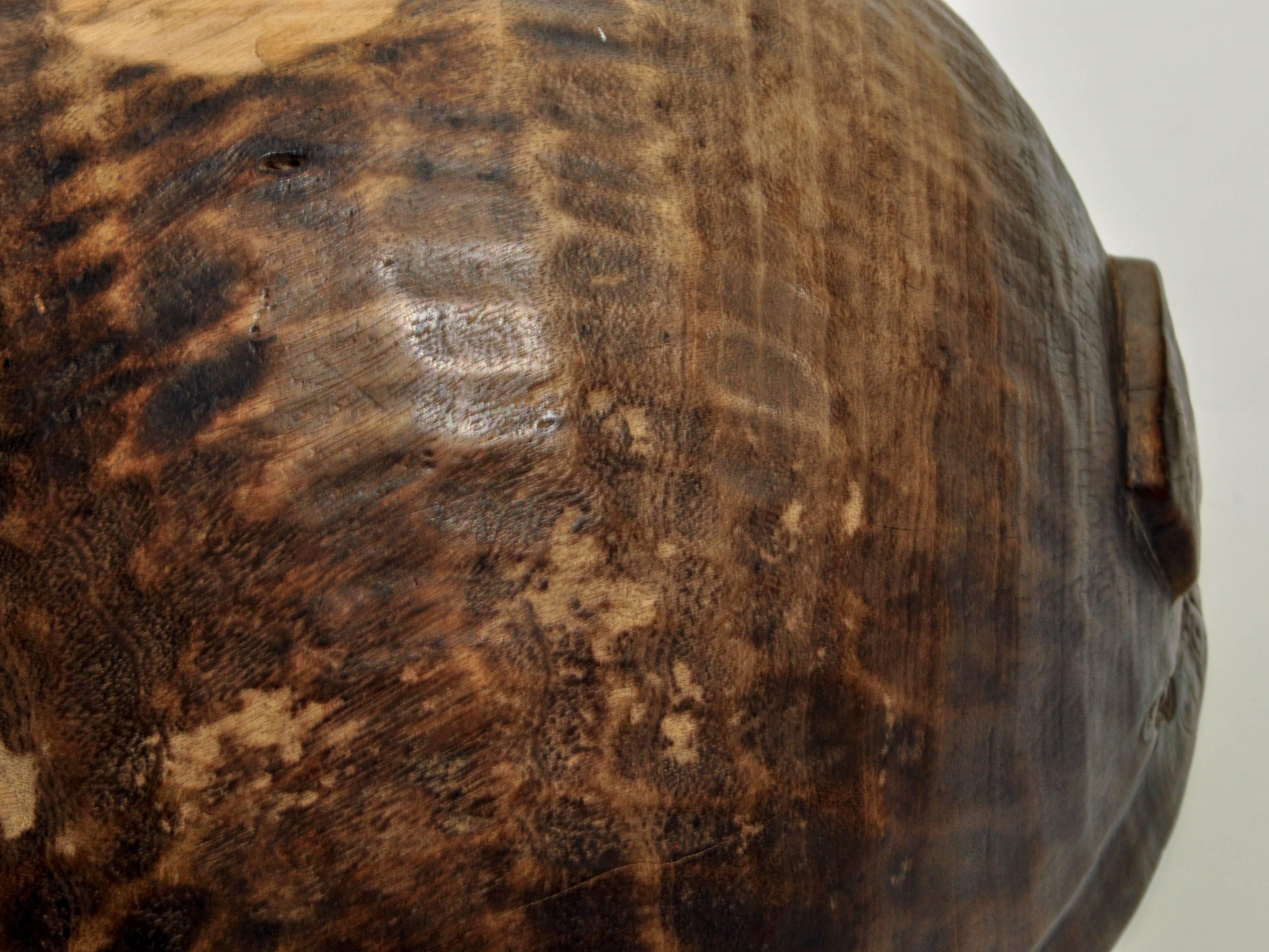 Tribal Wooden Bowl, Handhewn, from Mali, Mid-20th Century 12