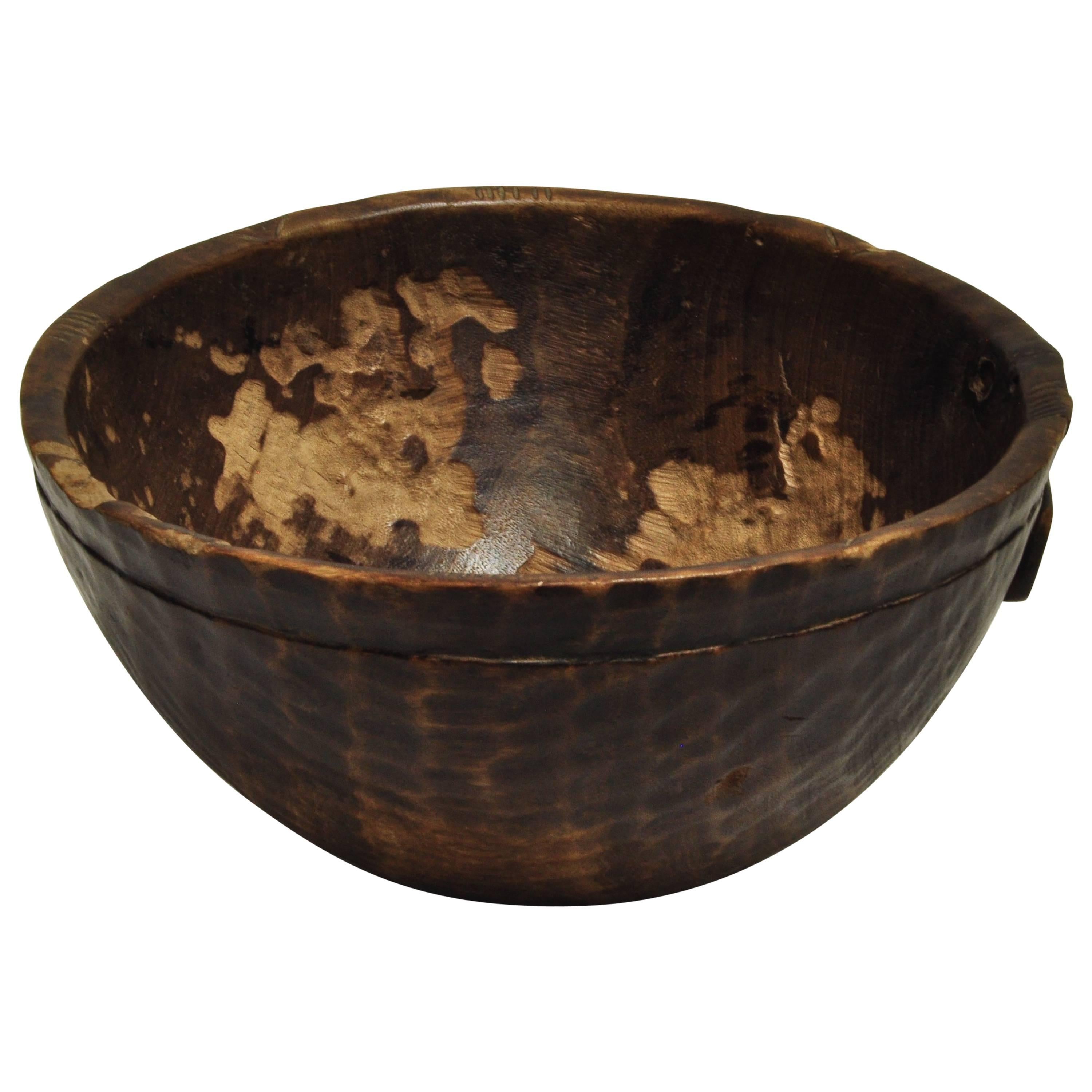 Tribal Wooden Bowl, Handhewn, from Mali, Mid-20th Century