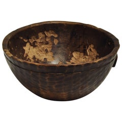 Used Tribal Wooden Bowl, Handhewn, from Mali, Mid-20th Century