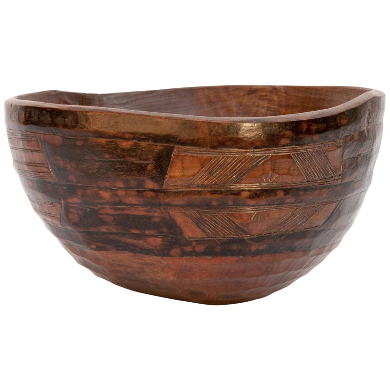 tribal wooden bowl with