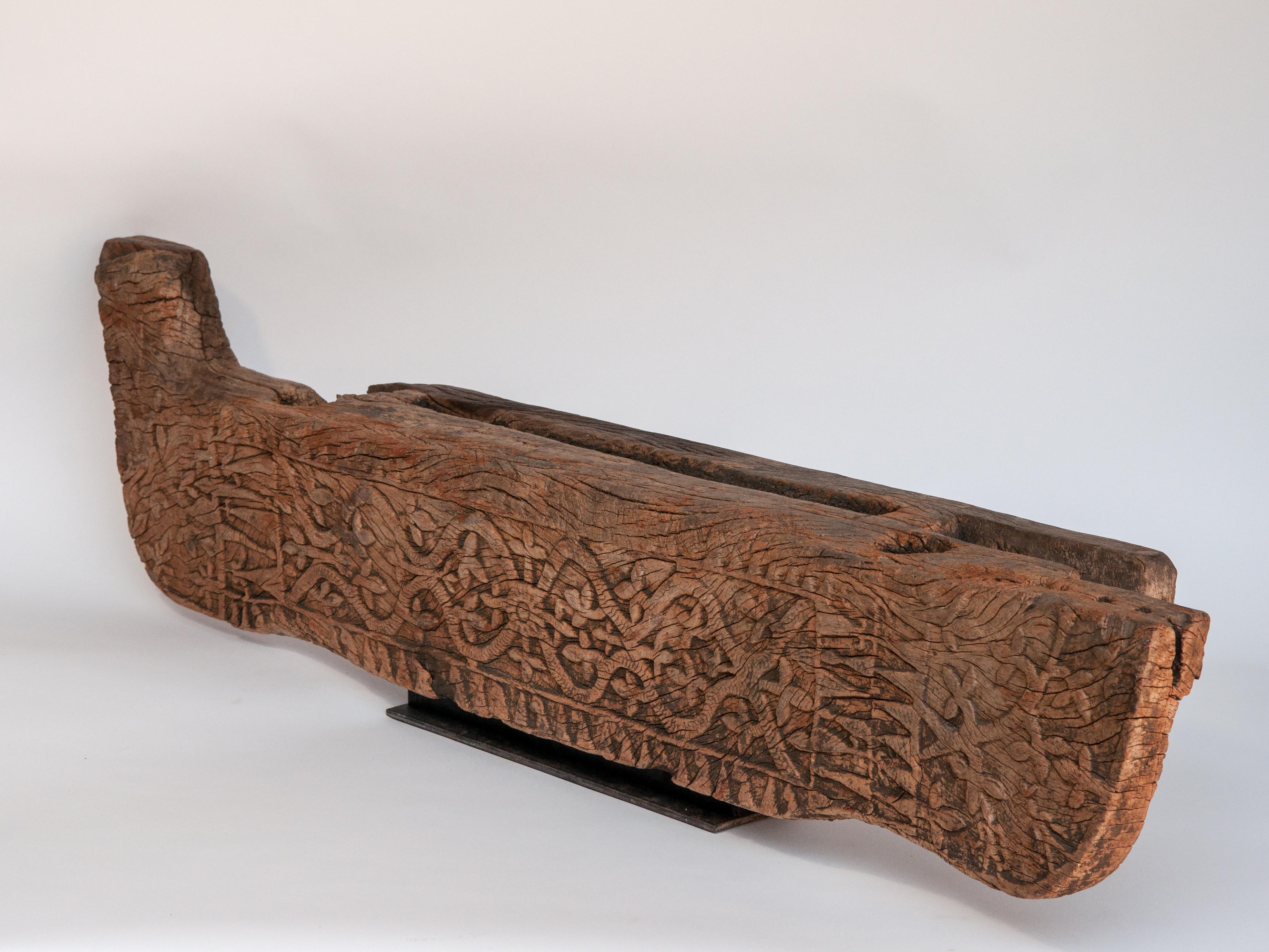 Tribal Wooden Carving from Flores, Indonesia, Early-Mid 20th Century, Mounted 1