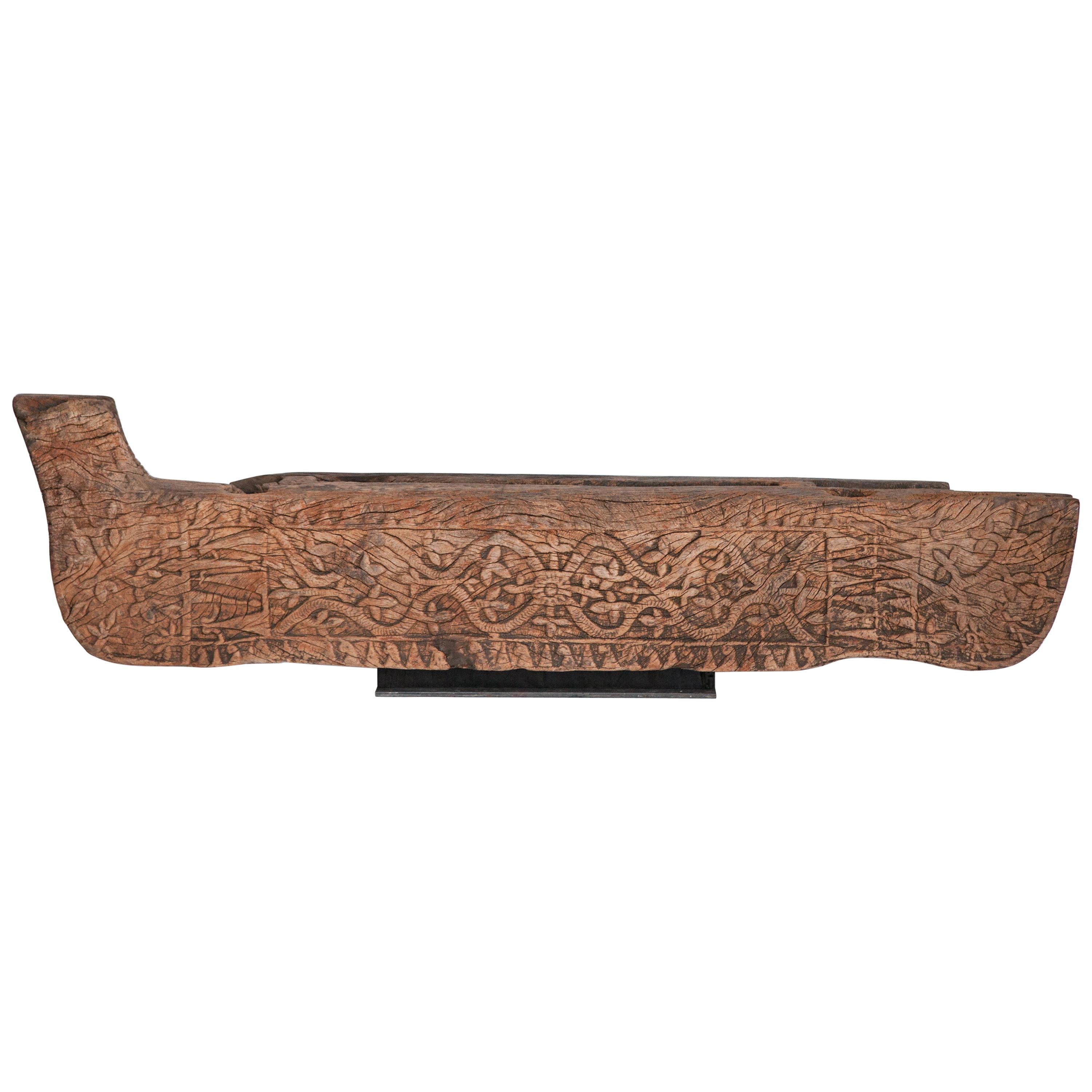 Tribal Wooden Carving from Flores, Indonesia, Early-Mid 20th Century, Mounted