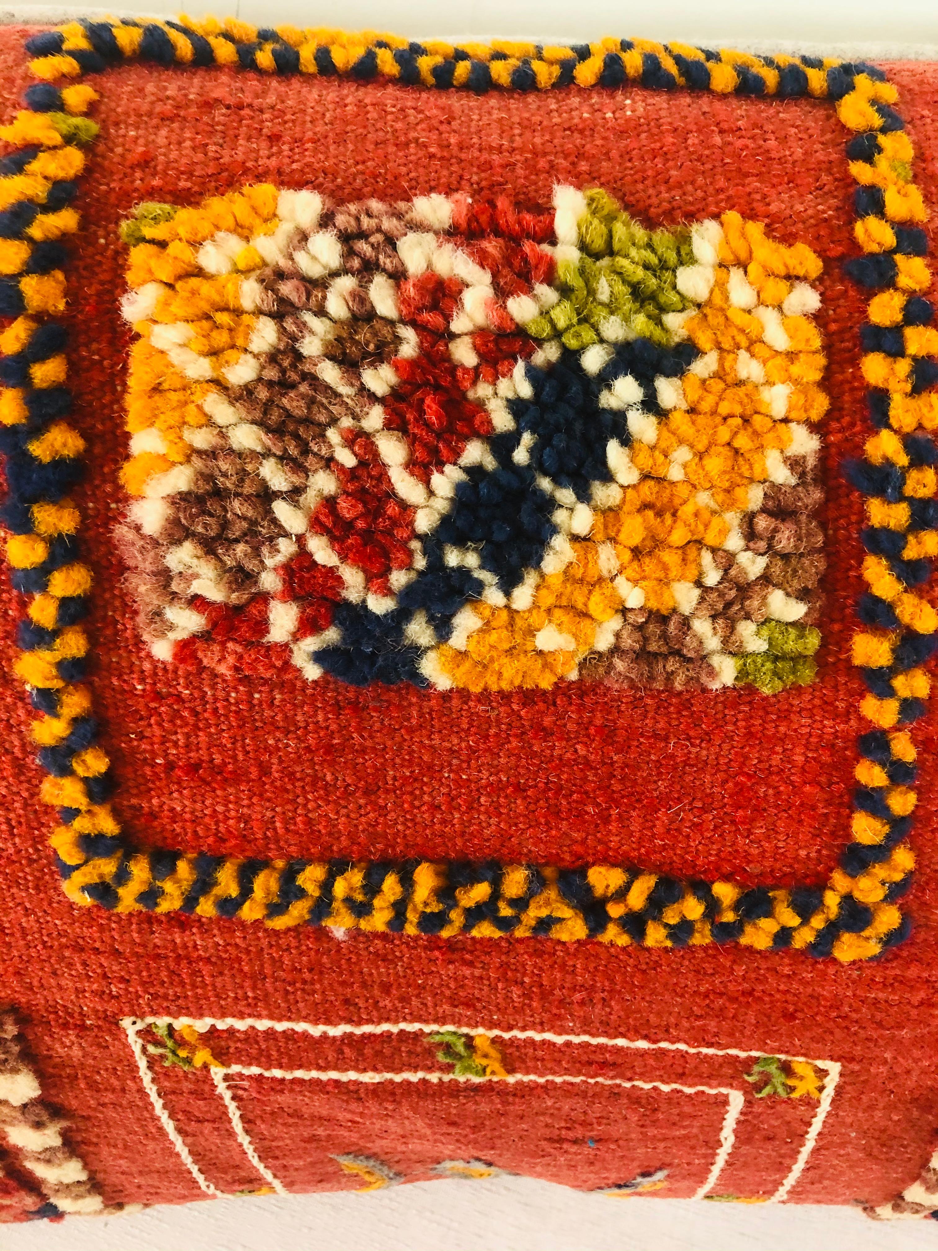 Late 20th Century Tribal Wool Vintage Kilim Cushion