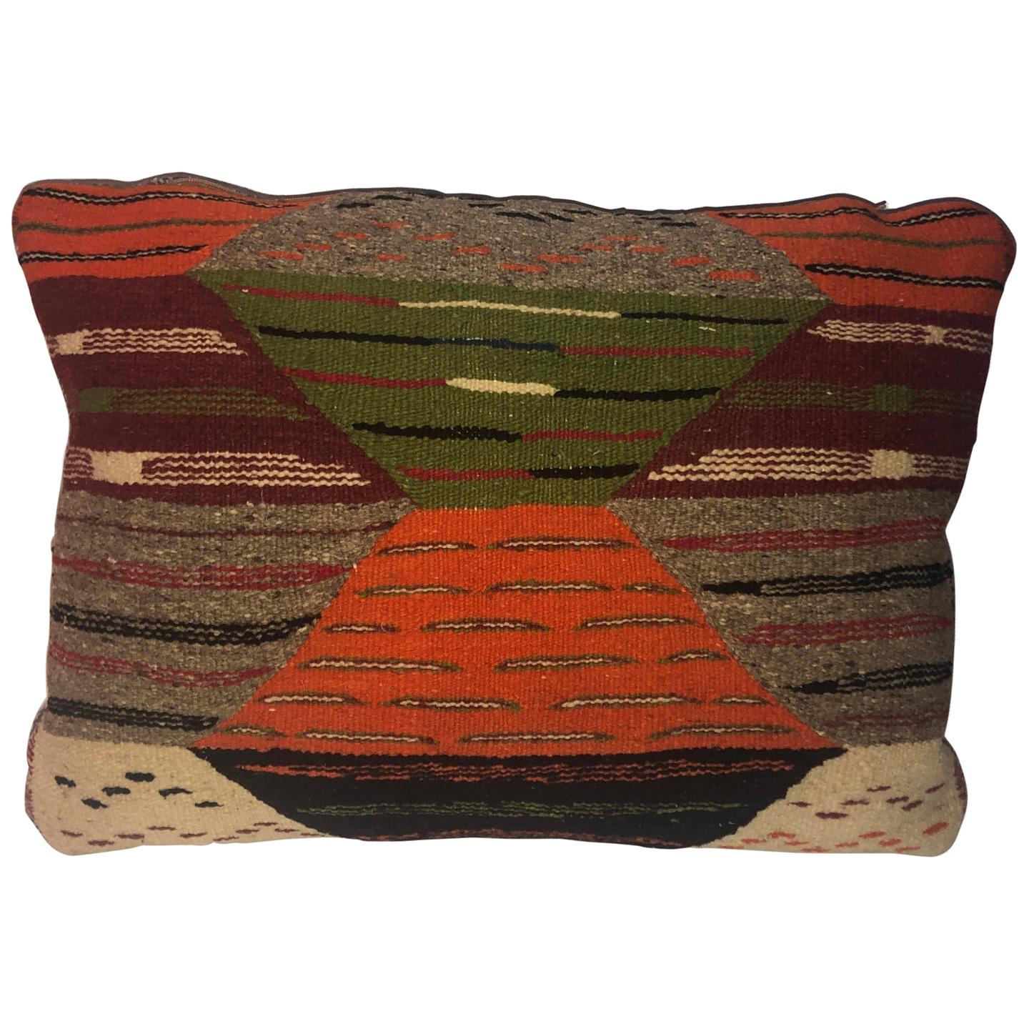 Tribal Wool Vintage Kilim Cushion For Sale