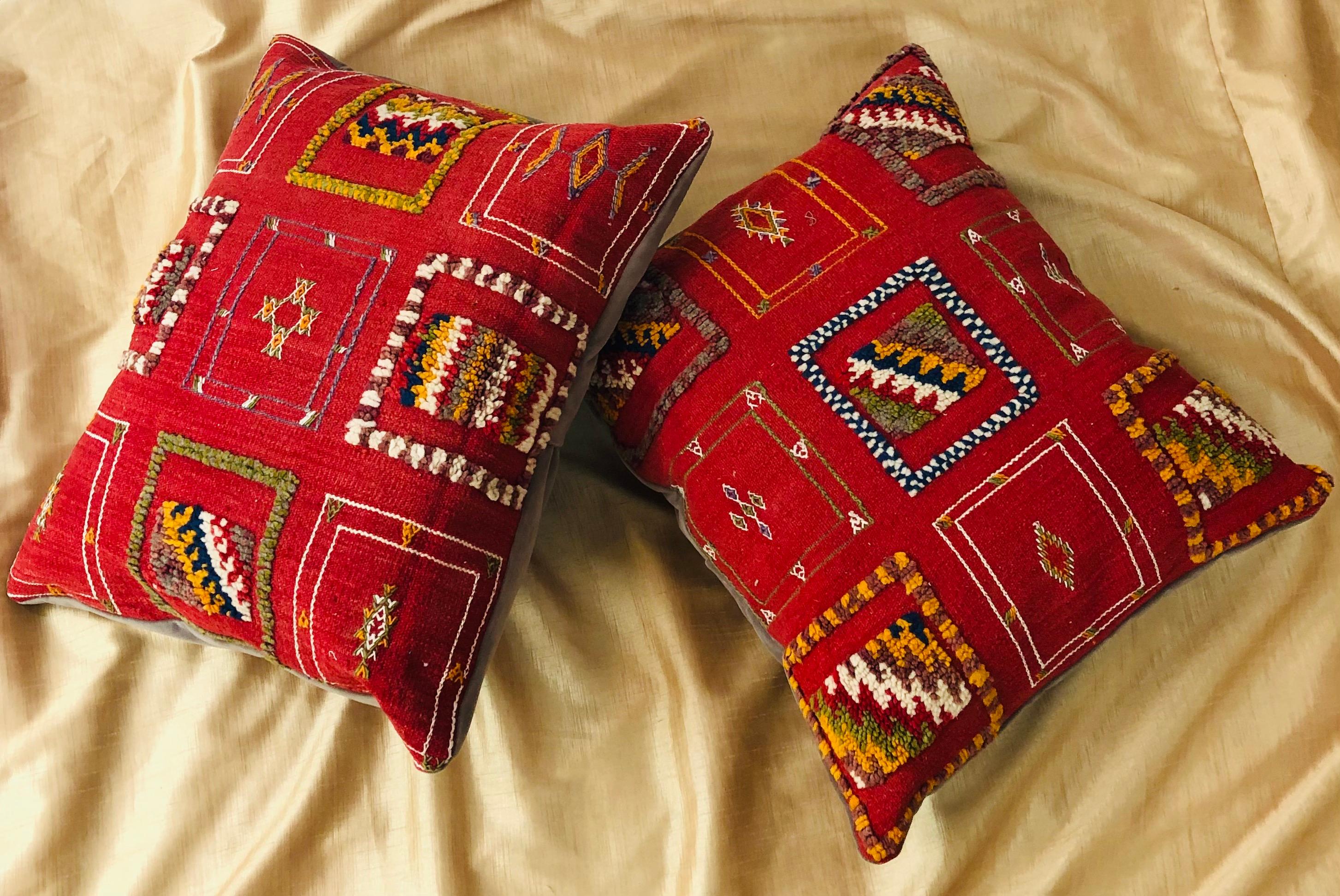 Tribal Wool Vintage Kilim Cushions, a Pair 10