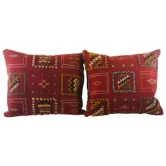 Tribal Wool Vintage Kilim Cushions, a Pair Tribal Wool Vintage Kilim Cushions, a Pair