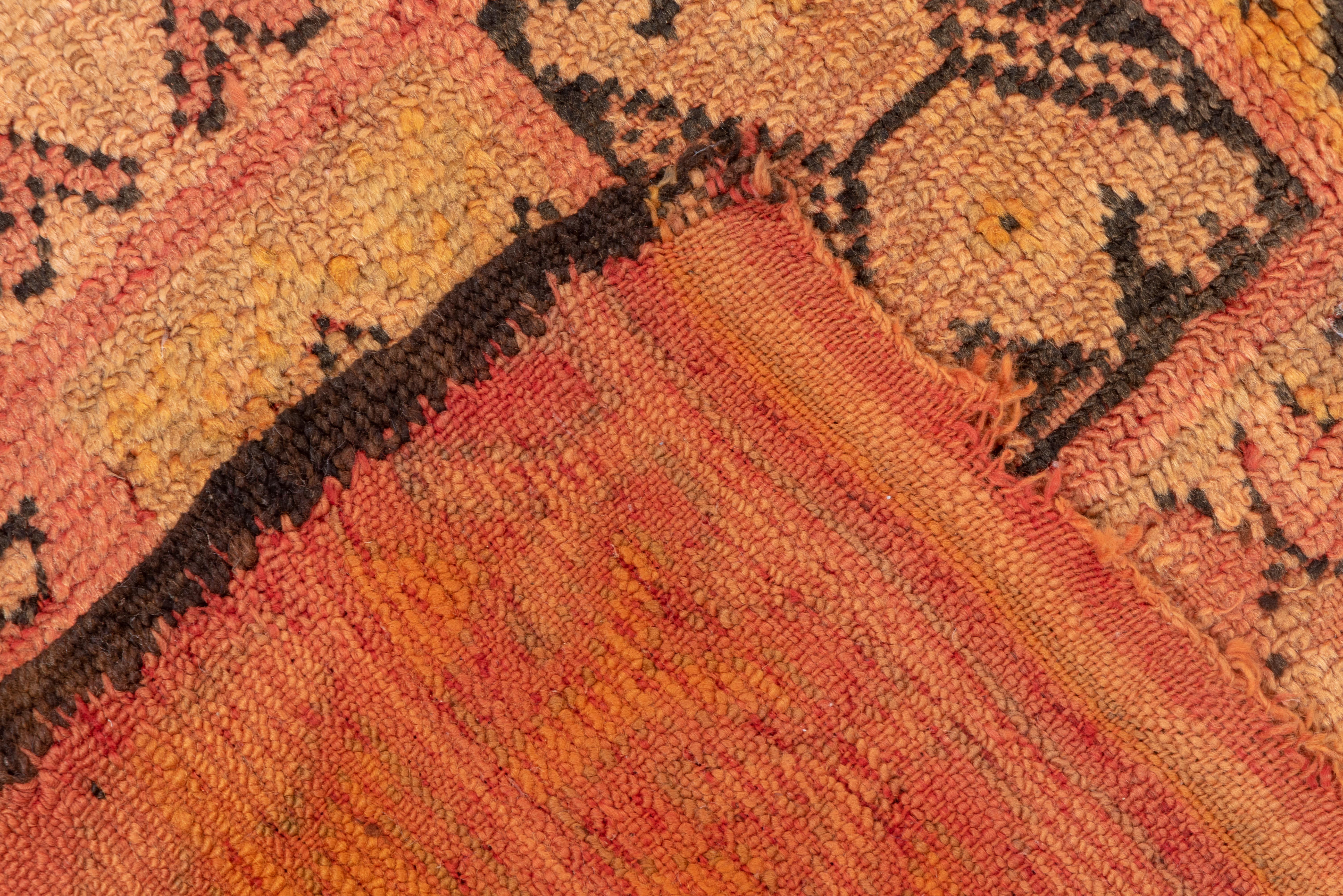 Tribal X Pattern Moroccan Rug in Fall Orange Tones In Good Condition For Sale In New York, NY