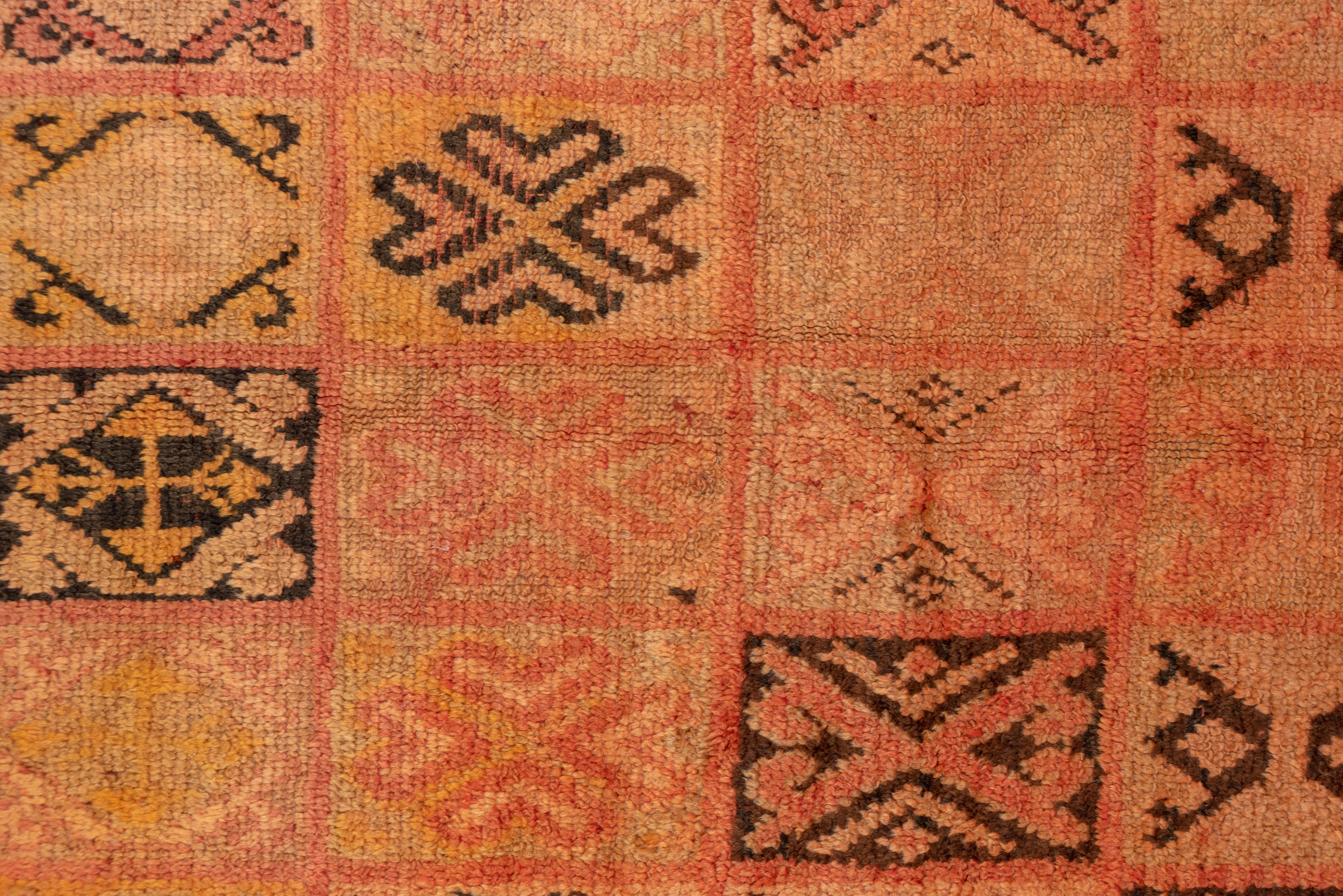 Tribal X Pattern Moroccan Rug in Fall Orange Tones For Sale 1