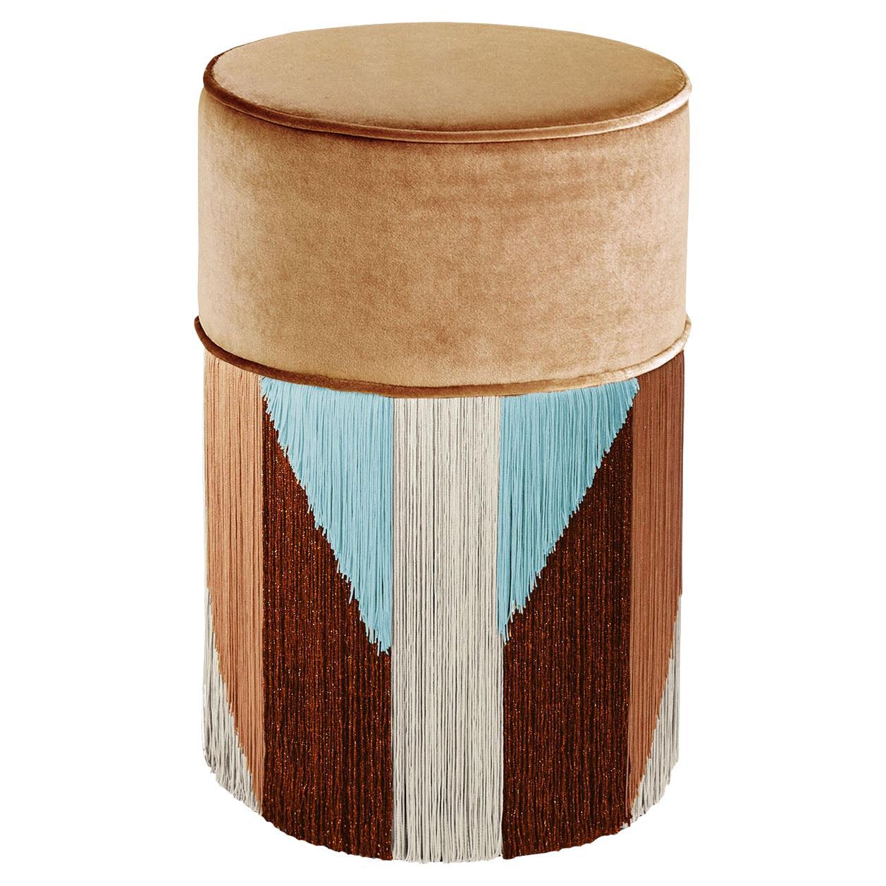Tribe Coppery Pouf by Lorenza Bozzoli For Sale