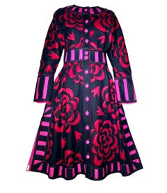 Tribe FIT Lightweight Felt Appliqué Art Coat Dress & Hat Ensemble, 1985
