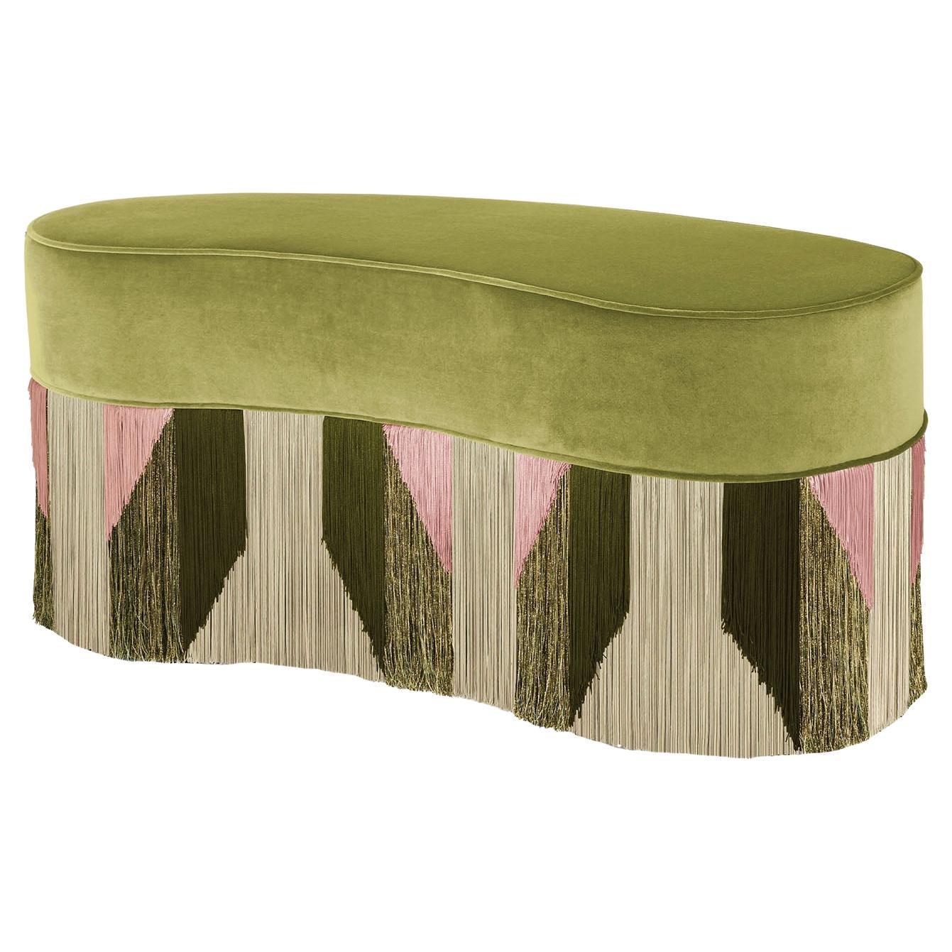 Tribe Green Bean Bench by Lorenza Bozzoli For Sale