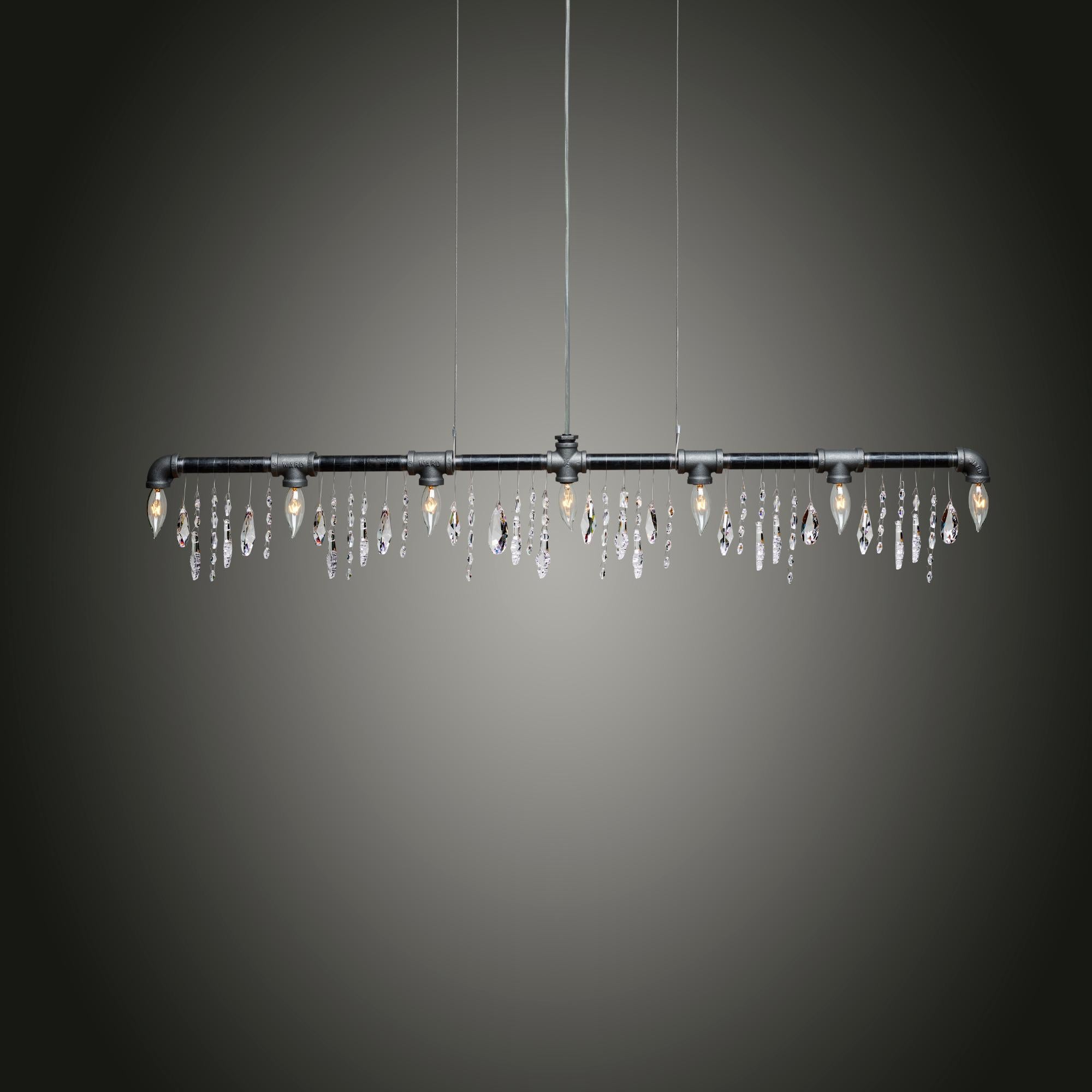 Post-Modern Tribeca Bar Chandelier Linear Suspension 42 by Michael McHale For Sale