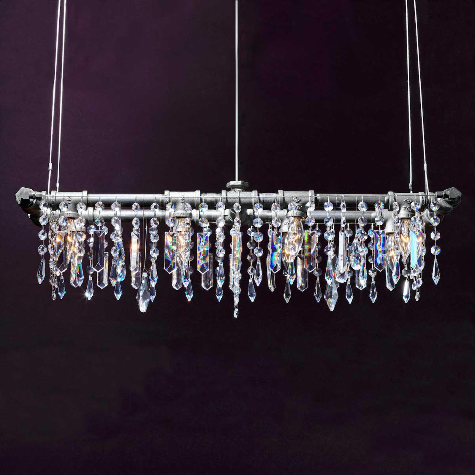 industrial chandelier with crystals